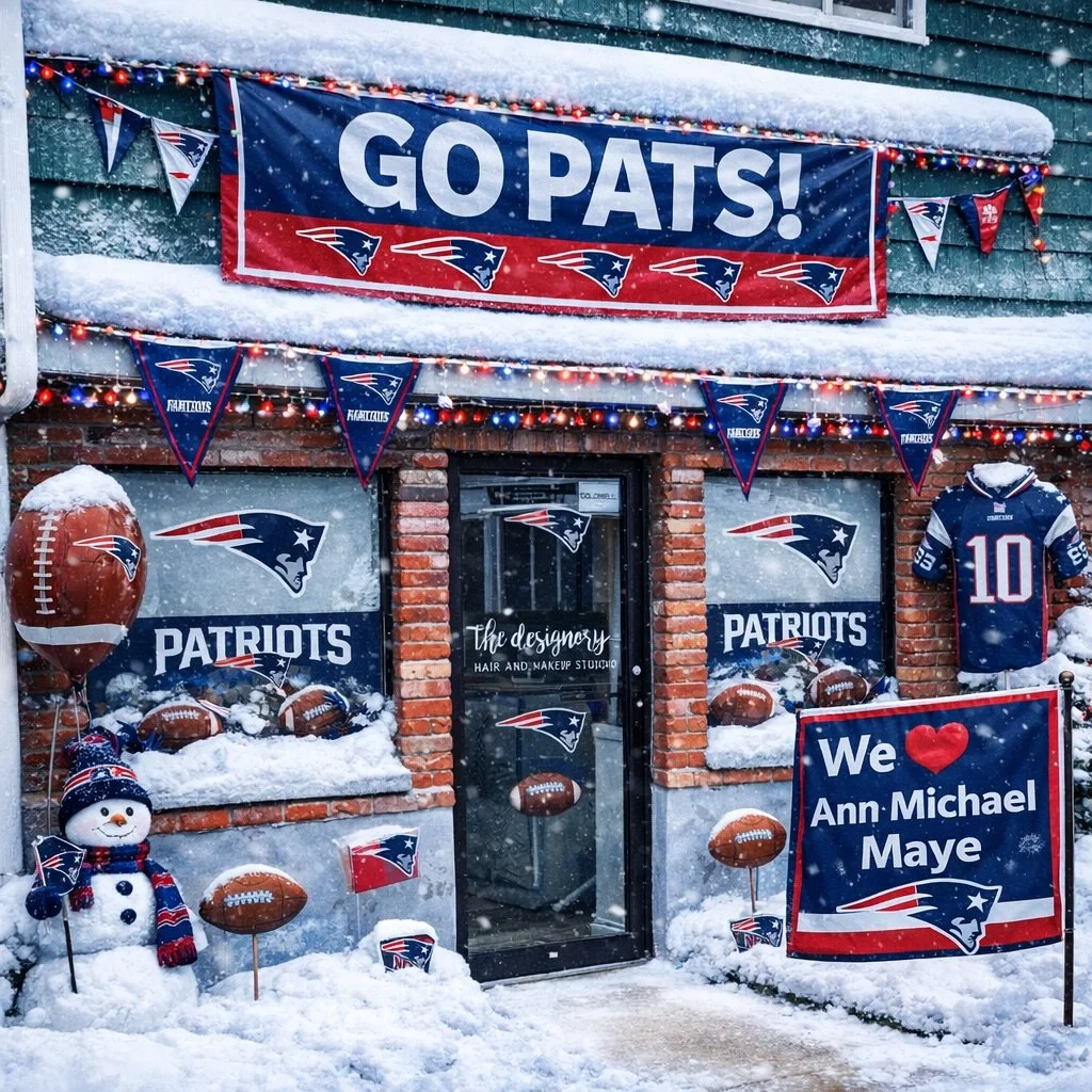 We love our @patriots and @annmichaelhmaye Happy Super Bowl Sunday from The Designory! 🏈 ❄️ Go Pats! ❤️💙🤍