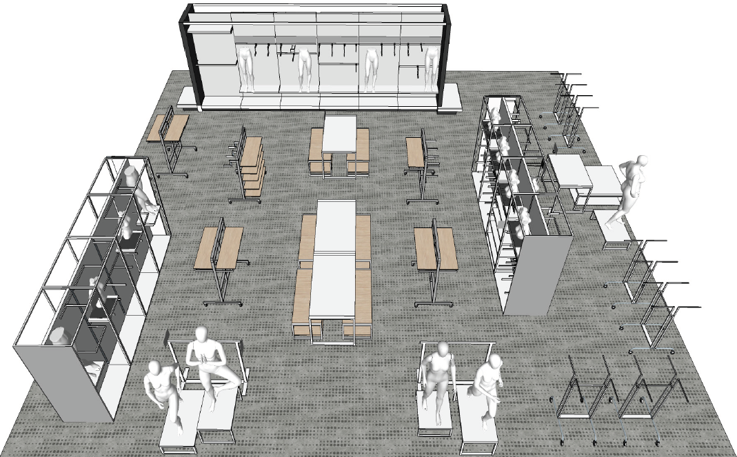 women's fixture block in sketch up