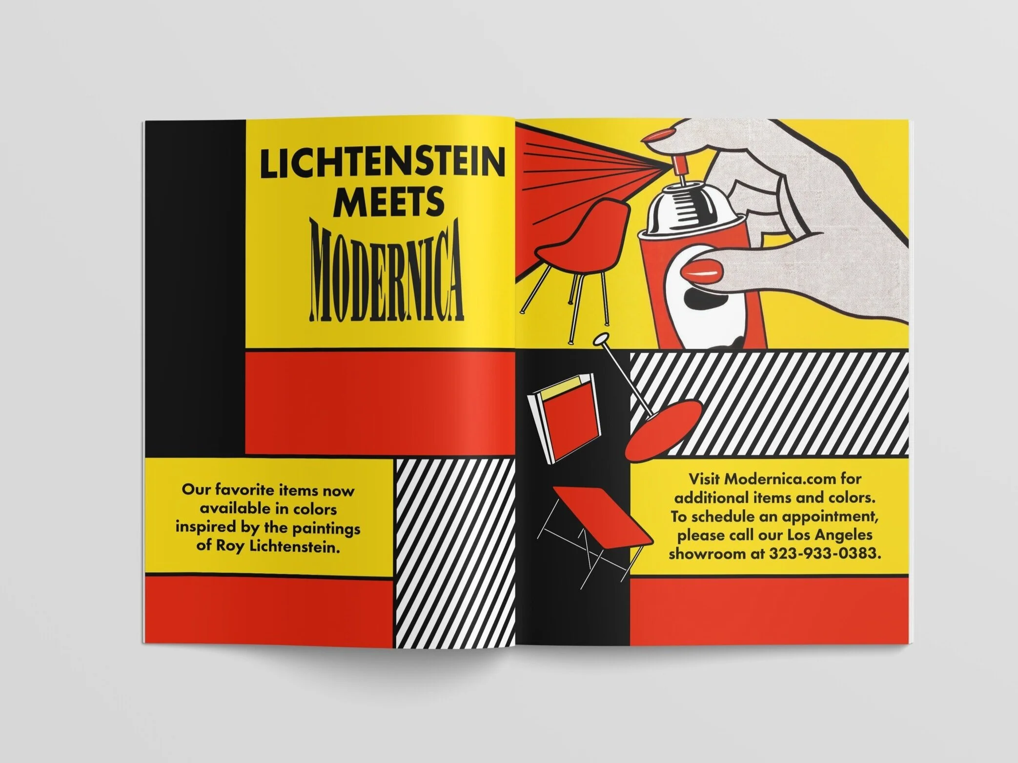 lichtenstein meets modernica - spray can ad