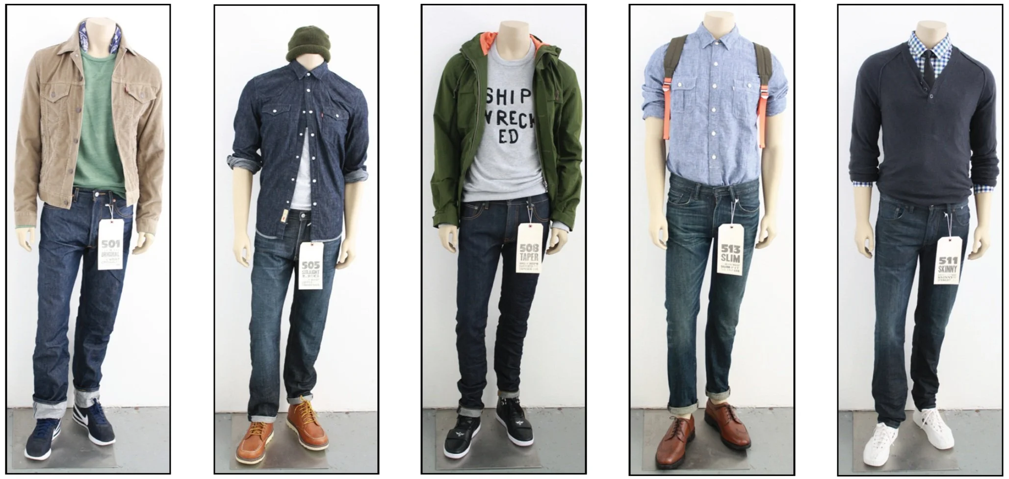 levi's - men's denim menu styling
