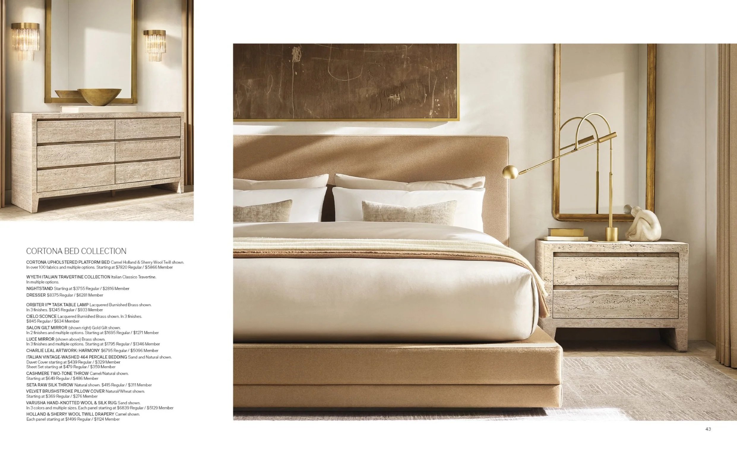 rh contemporary catalog - bedroom page layout