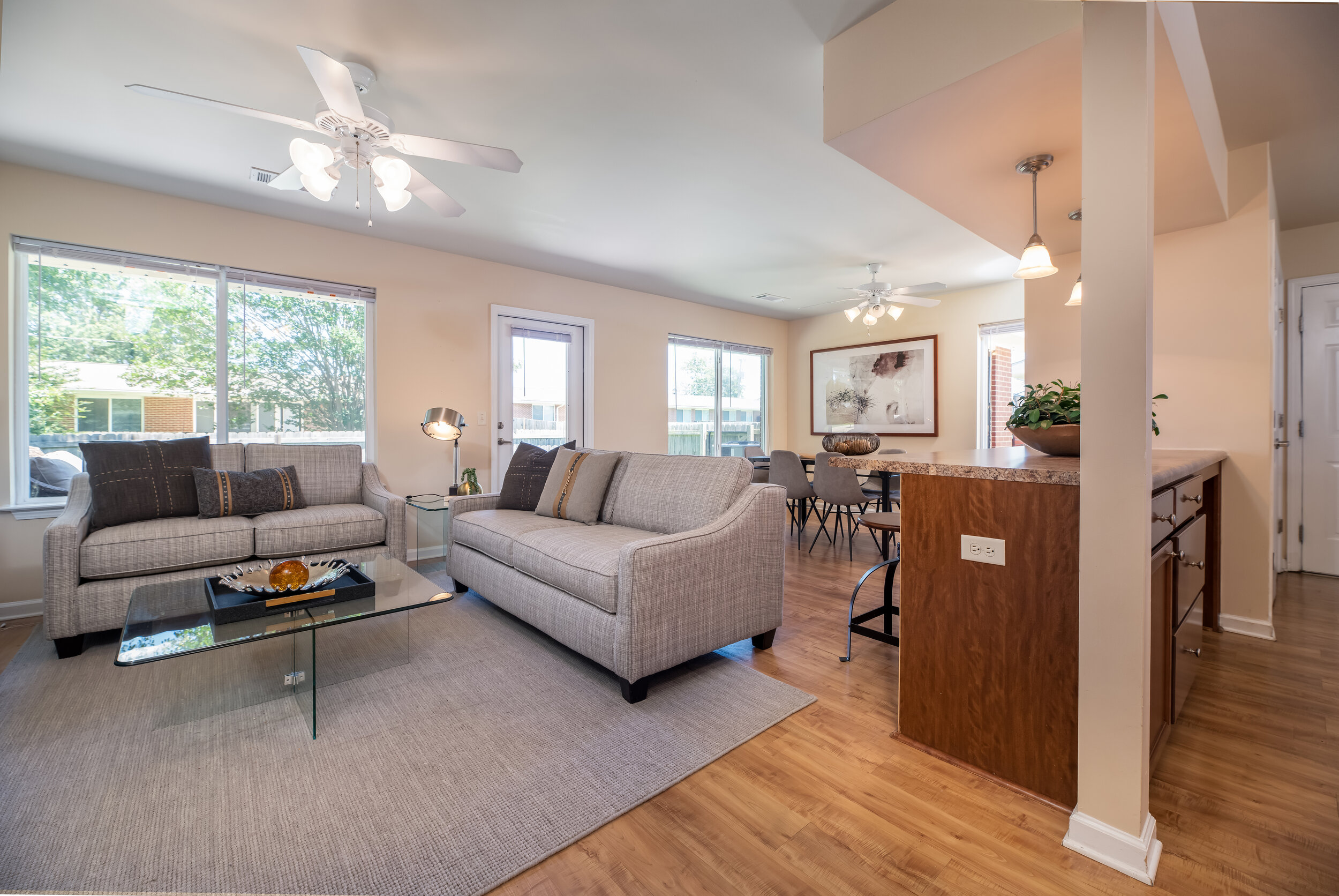  Spacious living areas in rental homes at The Villages at Fort Moore. 