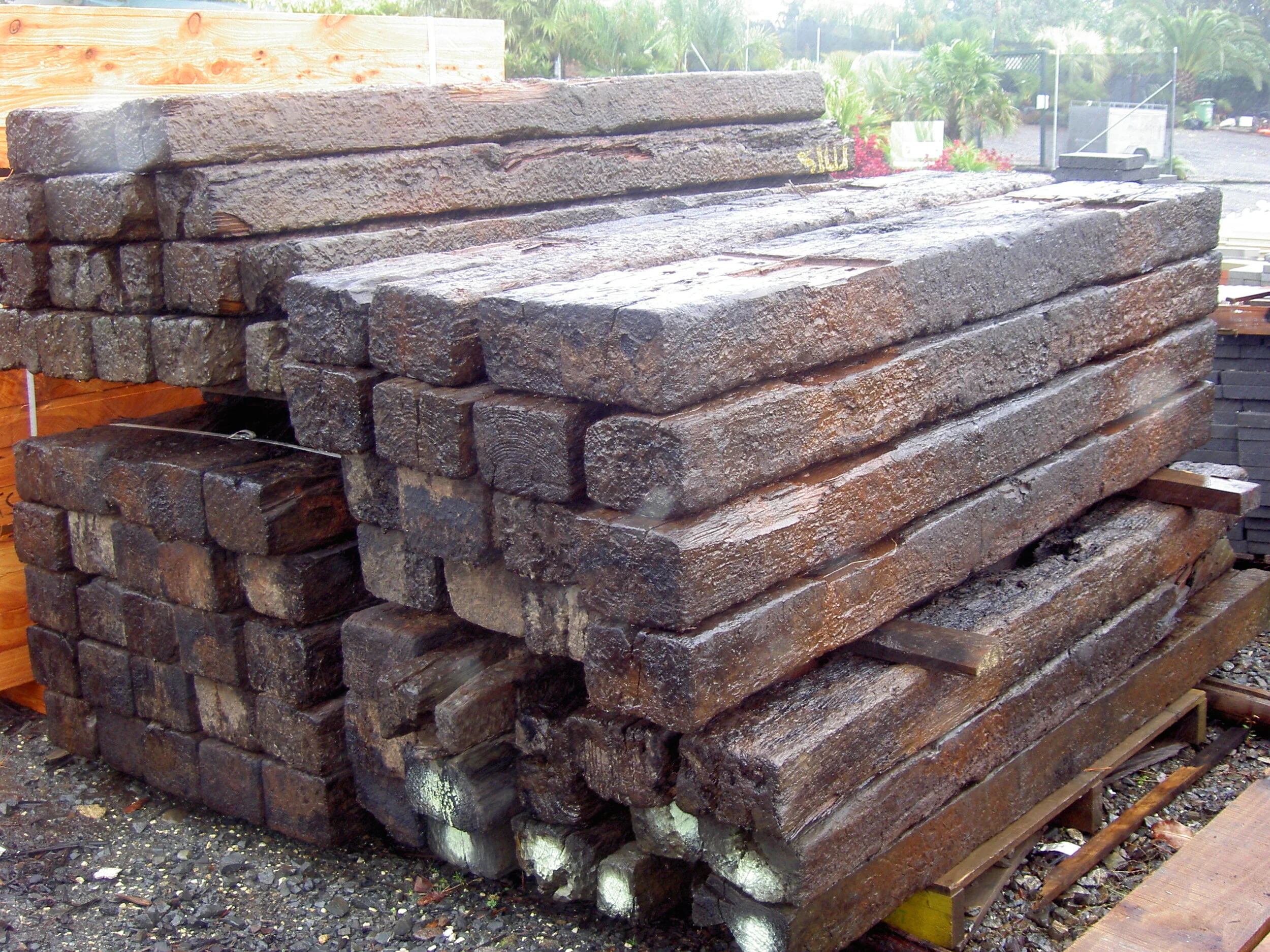 Logs & Sleepers NZ Old Genuine Railway Sleepers — Auckland Landscape