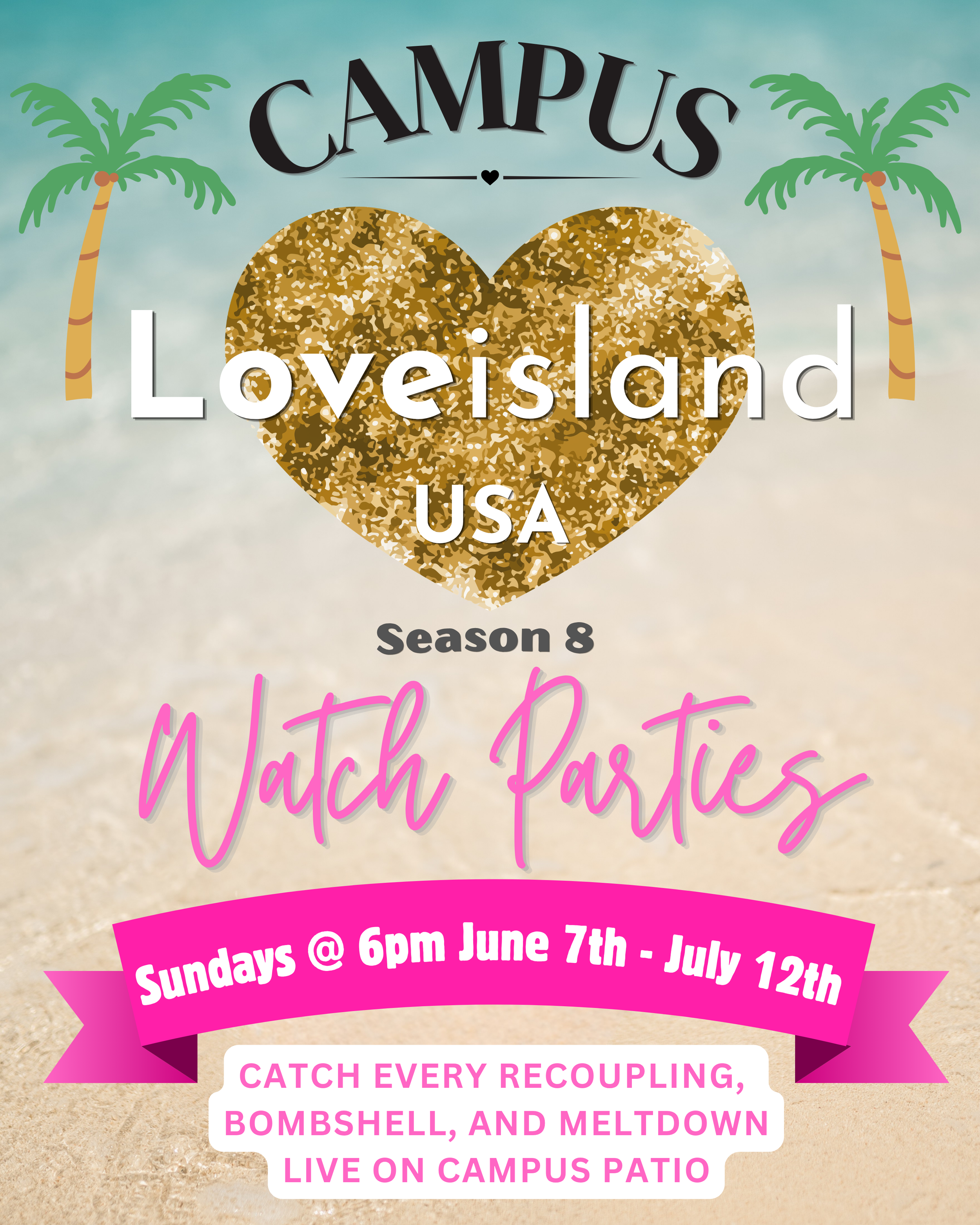 love island USA watch party, love island USA season 8 watch party, back patio, love island cocktail menu, watch party love island USA