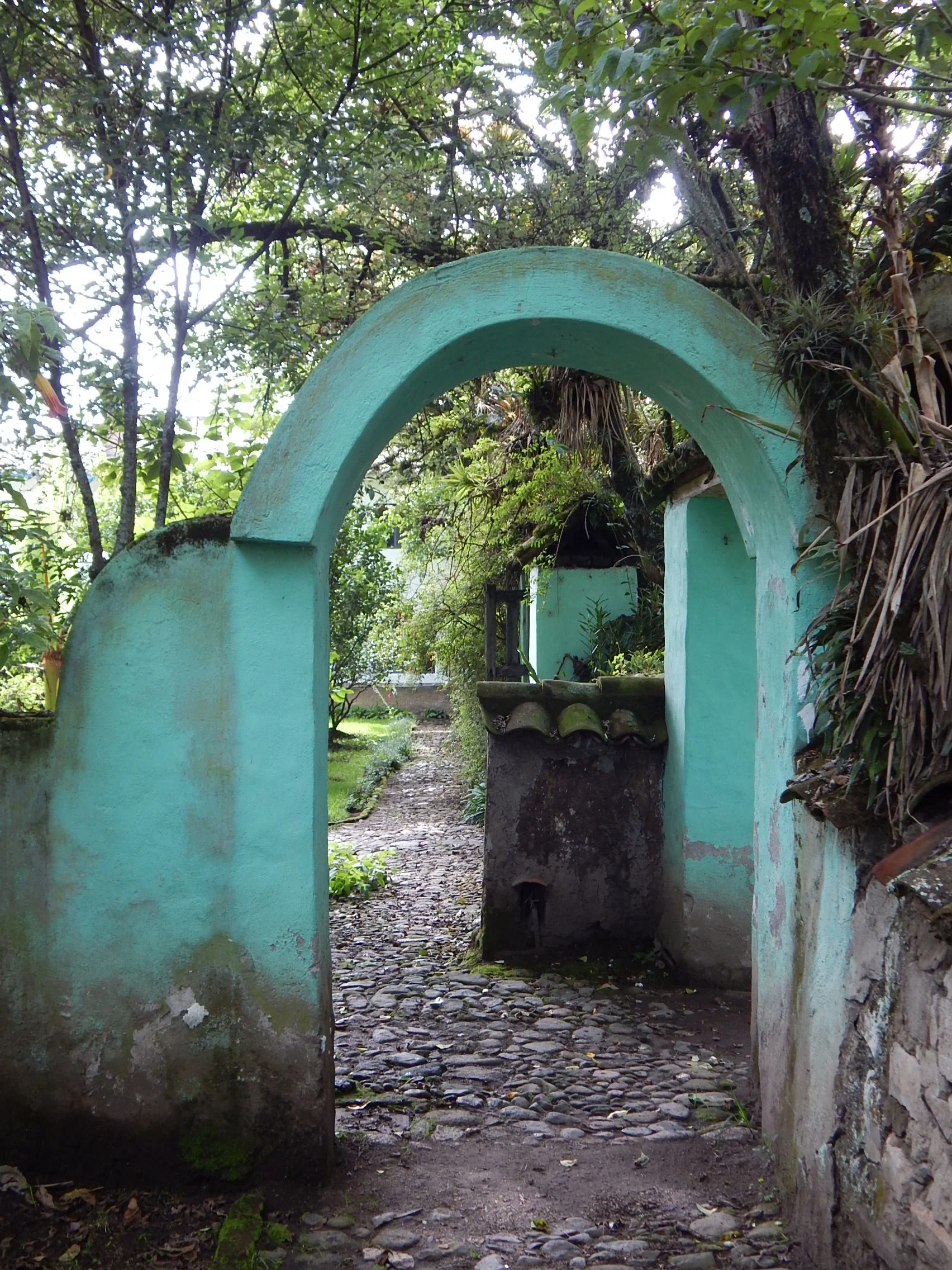 Entry to garden at convent hotel, Ecuador