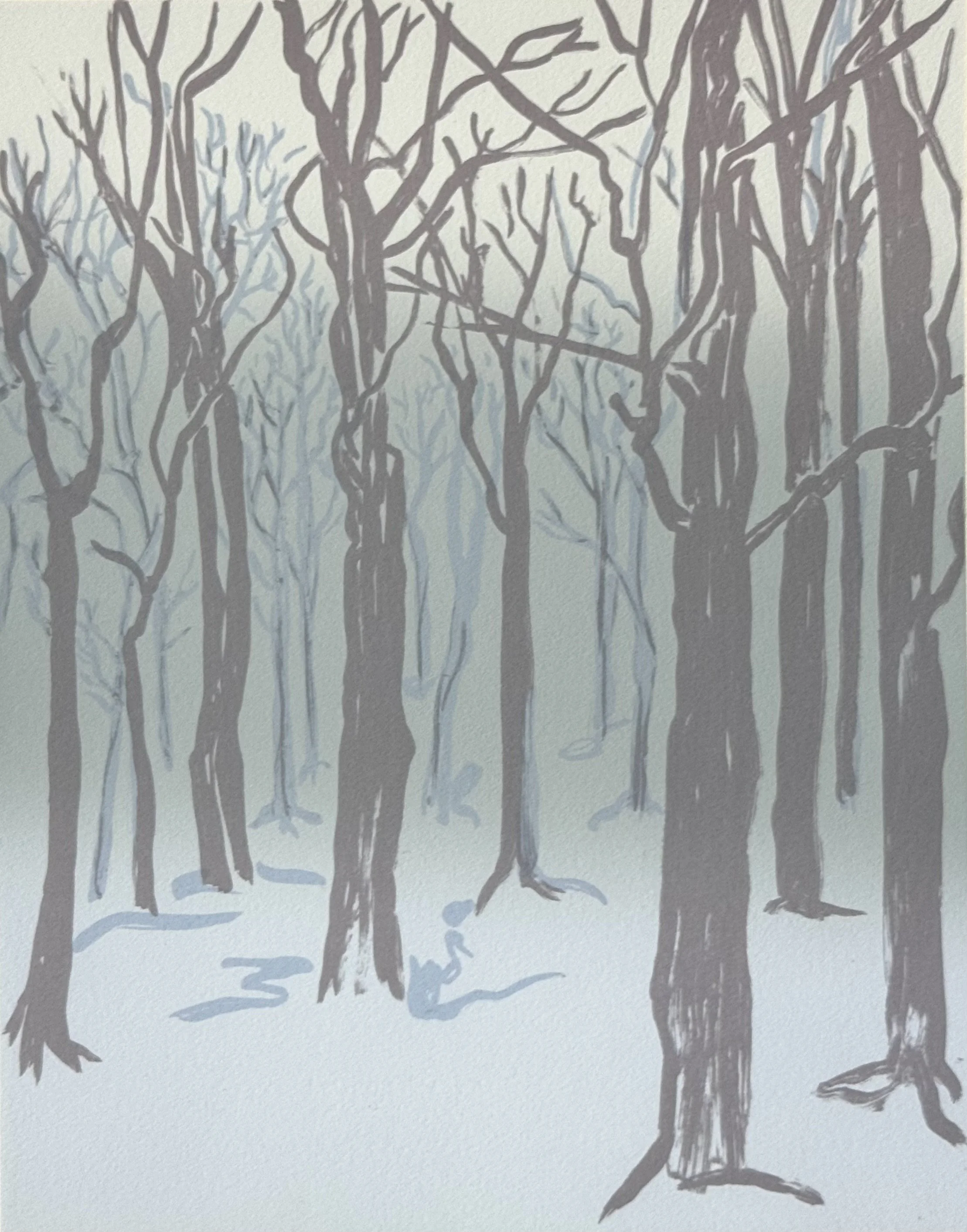 Misty Winter Quiet, lithograph, 2026, Little Switzerland, 11" x 14"
