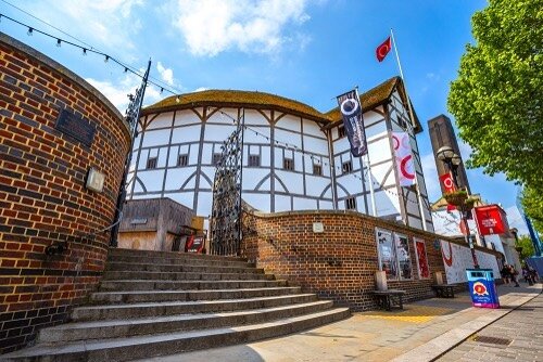 If you're strolling along our London Bridge to Southbank walking route you'll find The Globe Theatre. 

This historical recreation of the original 1599 Globe, where many of Shakespeare&rsquo;s plays were first performed, can hold 1,570 people for per