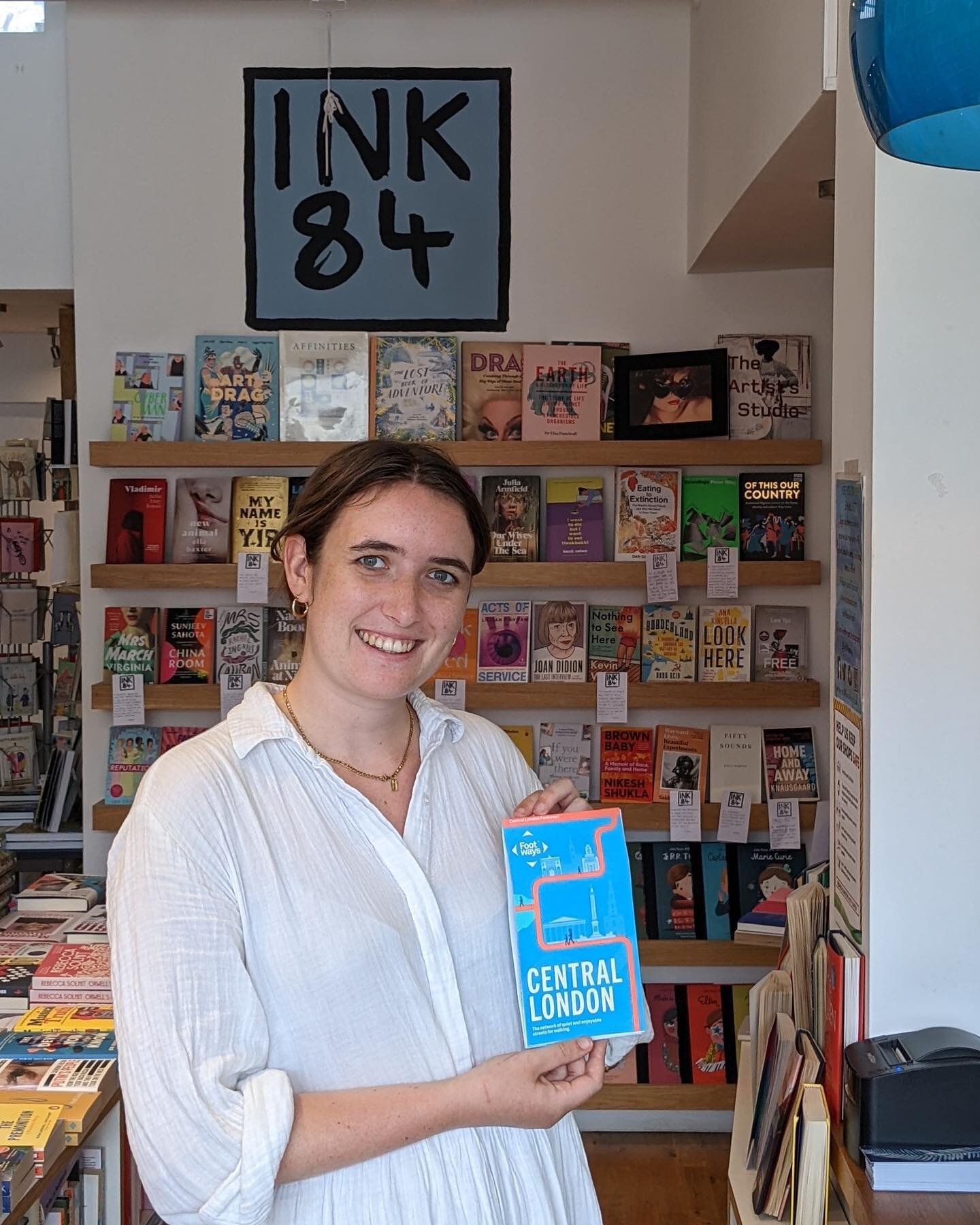 Meet Daisy from @ink84books 📚 a cosy independent bookshop in Islington by artist Tessa Shaw and author Betsy Tobin. 

As you browse their fantastic collection of books, you might spot our Central London Footways map 🗺️ It's in stock. 

You'll find 