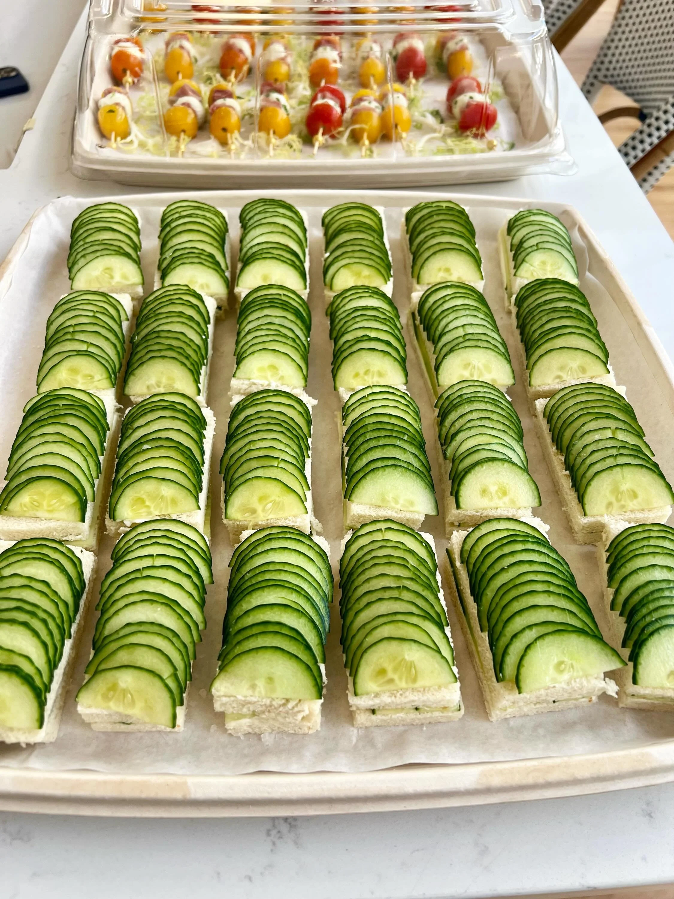 Tea sandwiches and caprese skewers, just a few of the many catering items we have to offer. Let Towne &amp; Oak handle the food for your next party!