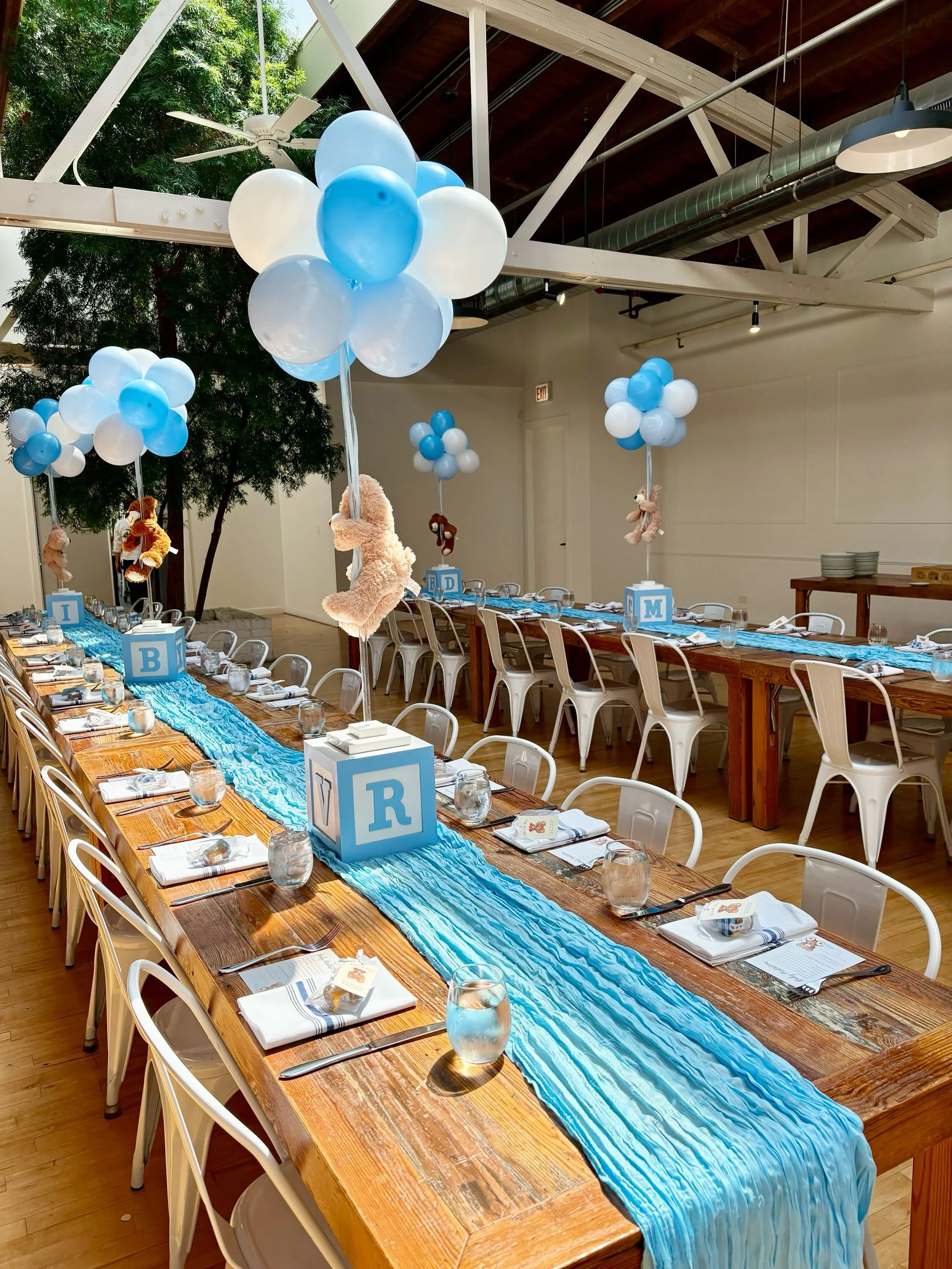 Kathryn&rsquo;s baby shower 💙🧸 A sweet day filled with love! Email events@towneandoak.com to start planning your fall and winter events now!