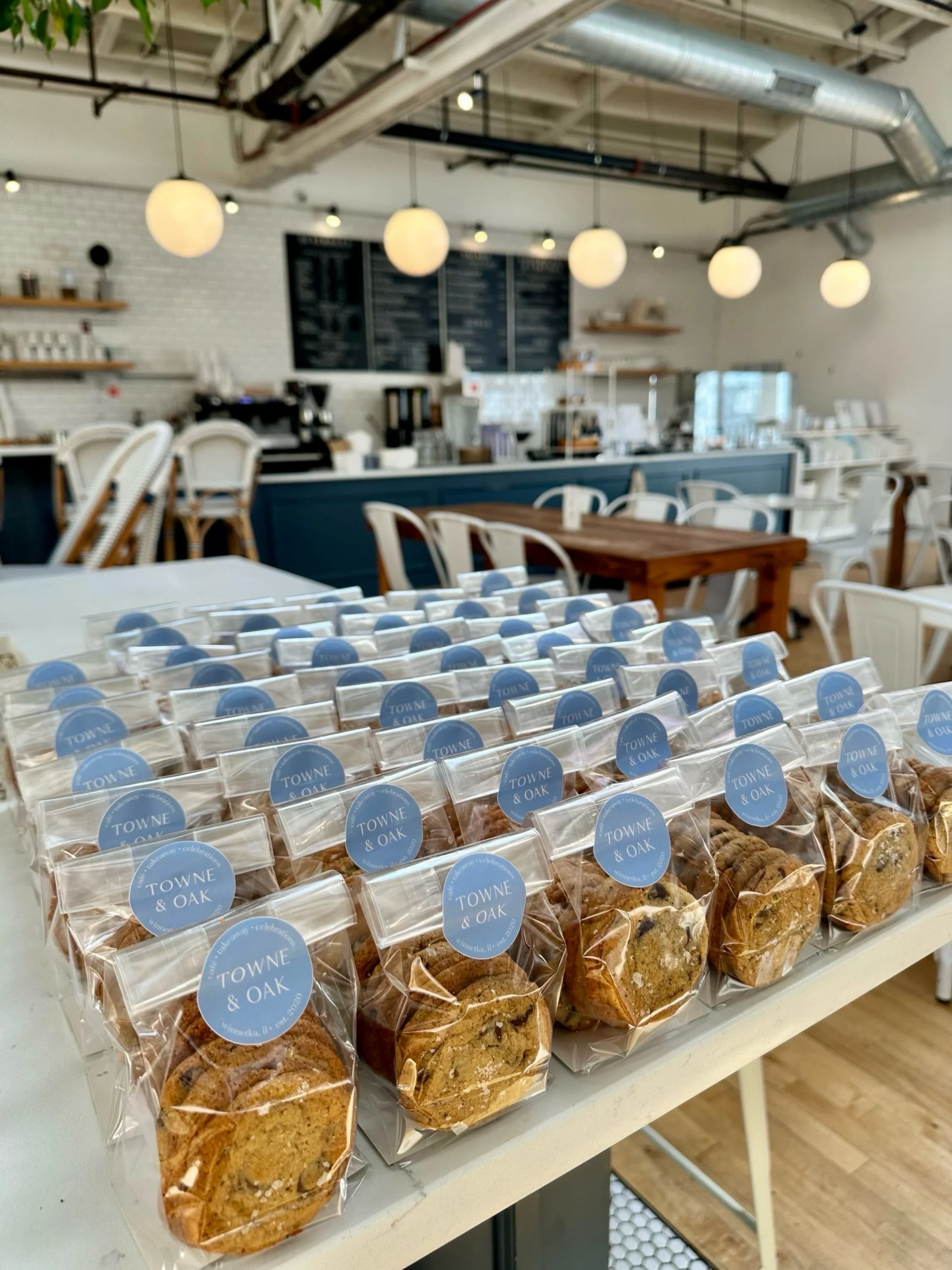 Mini T&amp;O cookies wrapped and ready for wedding welcome bags 🍪 The perfect sweet treat!
