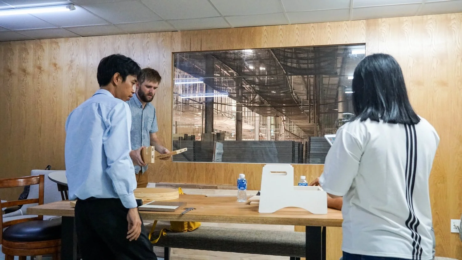 Reviewing products with a manufacturer in Vietnam