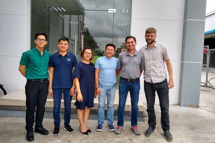 Cosmo Sourcing team visiting suppliers with clients