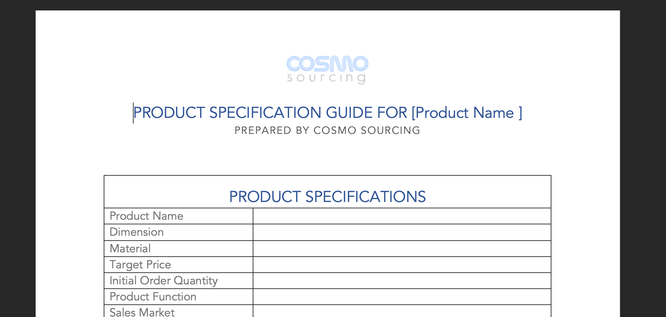How to Make a Product Specification Sheet for your FBA Product // Step