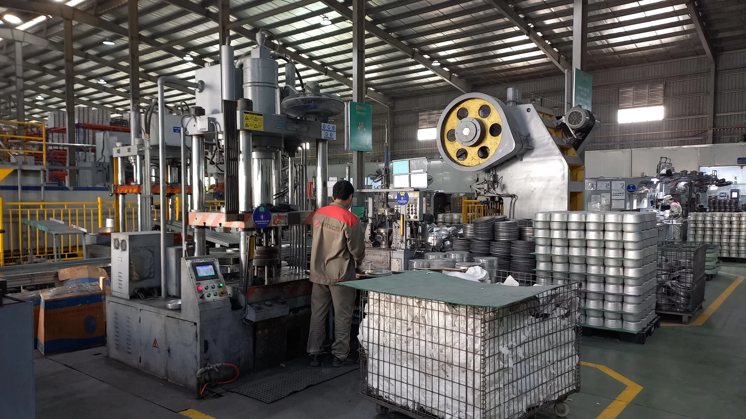 Interior of a cookware manufacturing facility in Vietnam