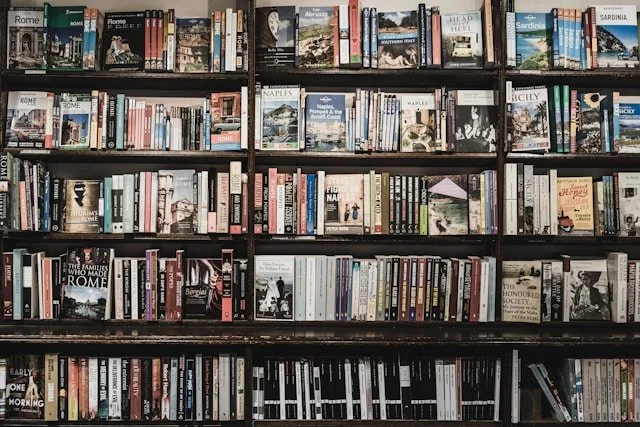 shelves of books