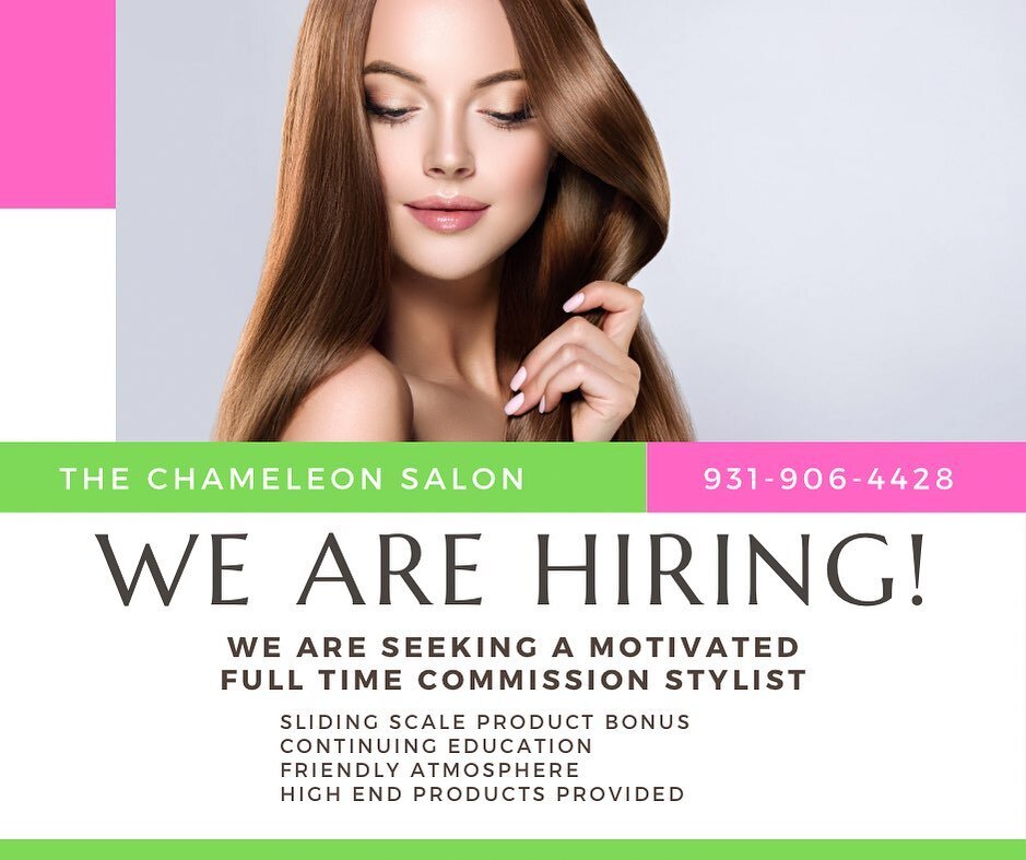 If you&rsquo;re a stylist looking to join a great team please stop by! 

#clarksvillejobs #clarksvillehairstylist #clarksvillehairsalon #clarksvillehairsalons