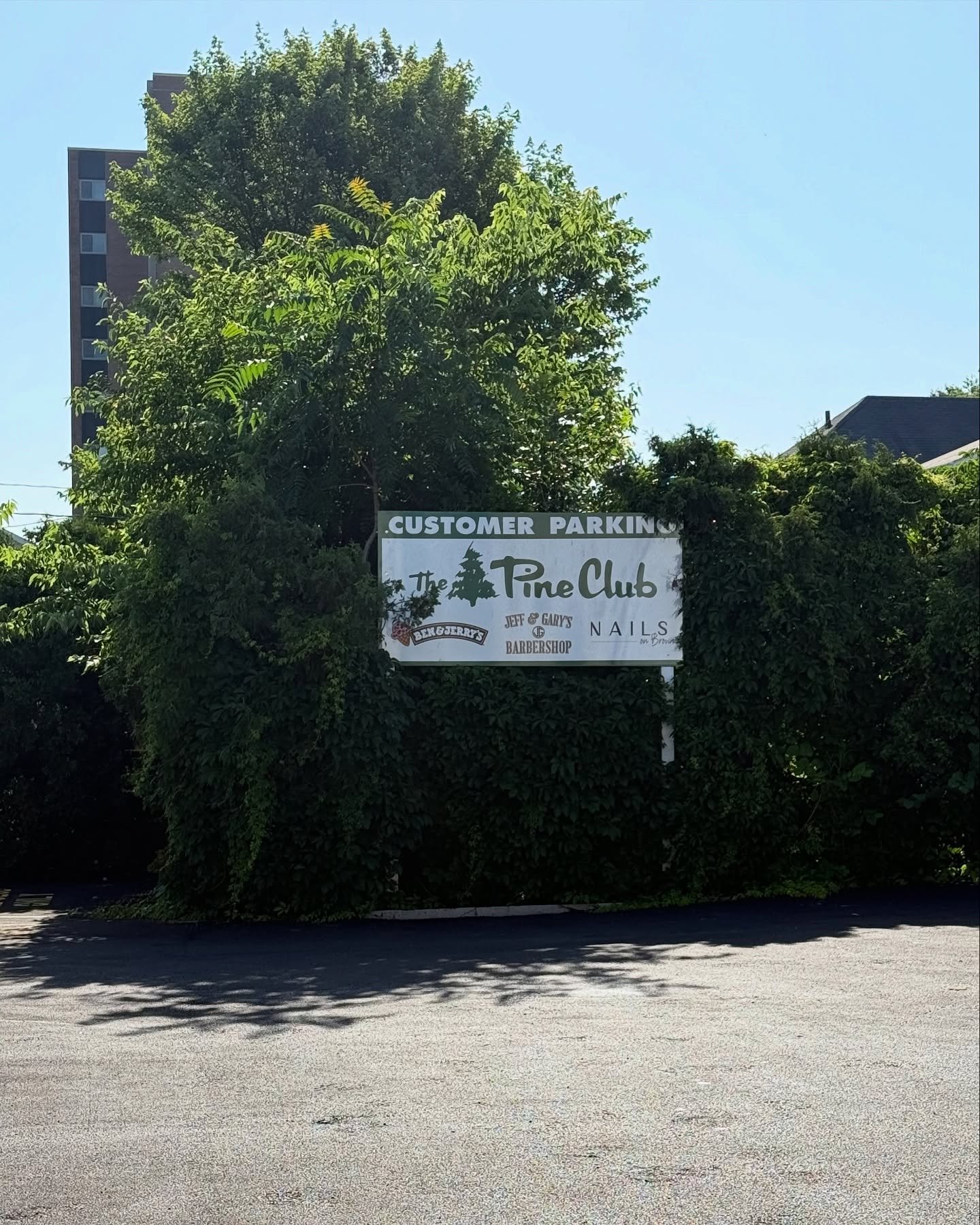 The parking lot that we share with the Pine Club and other businesses was recently redone. 

**You may park in the paved spots that say Pine Club**

If you cannot find parking in these spots we recommend to park at the Oakwood Post Office (across the