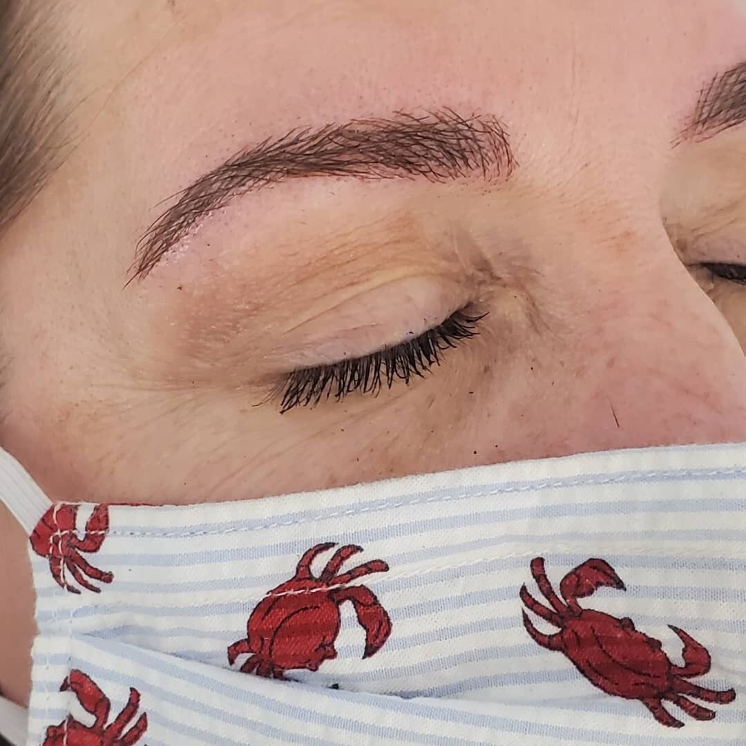 Stay pretty even with your face covered up. Brows are a great way to dress up what we can. #HairySituation #uptownbrows #mochachino #ladybosses