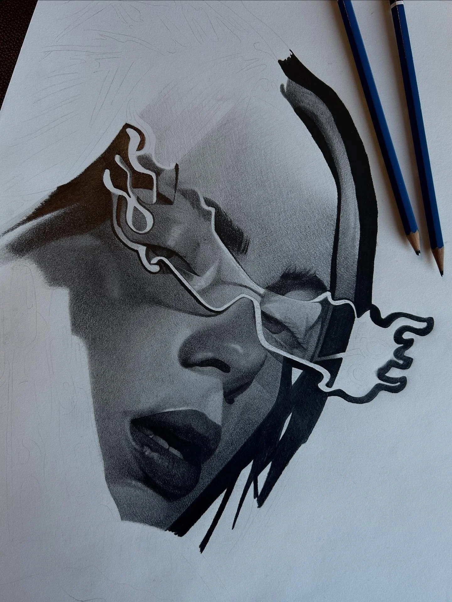 @billieeilish drawing on A3 paper Pt. 1 ✨hopefully will have this finished soon and be available as prints! 
@obscura.tattoo #drawing #drawings #portraitdrawing #billieeilishfan #billieeilish #realisticdrawings #art #artwork