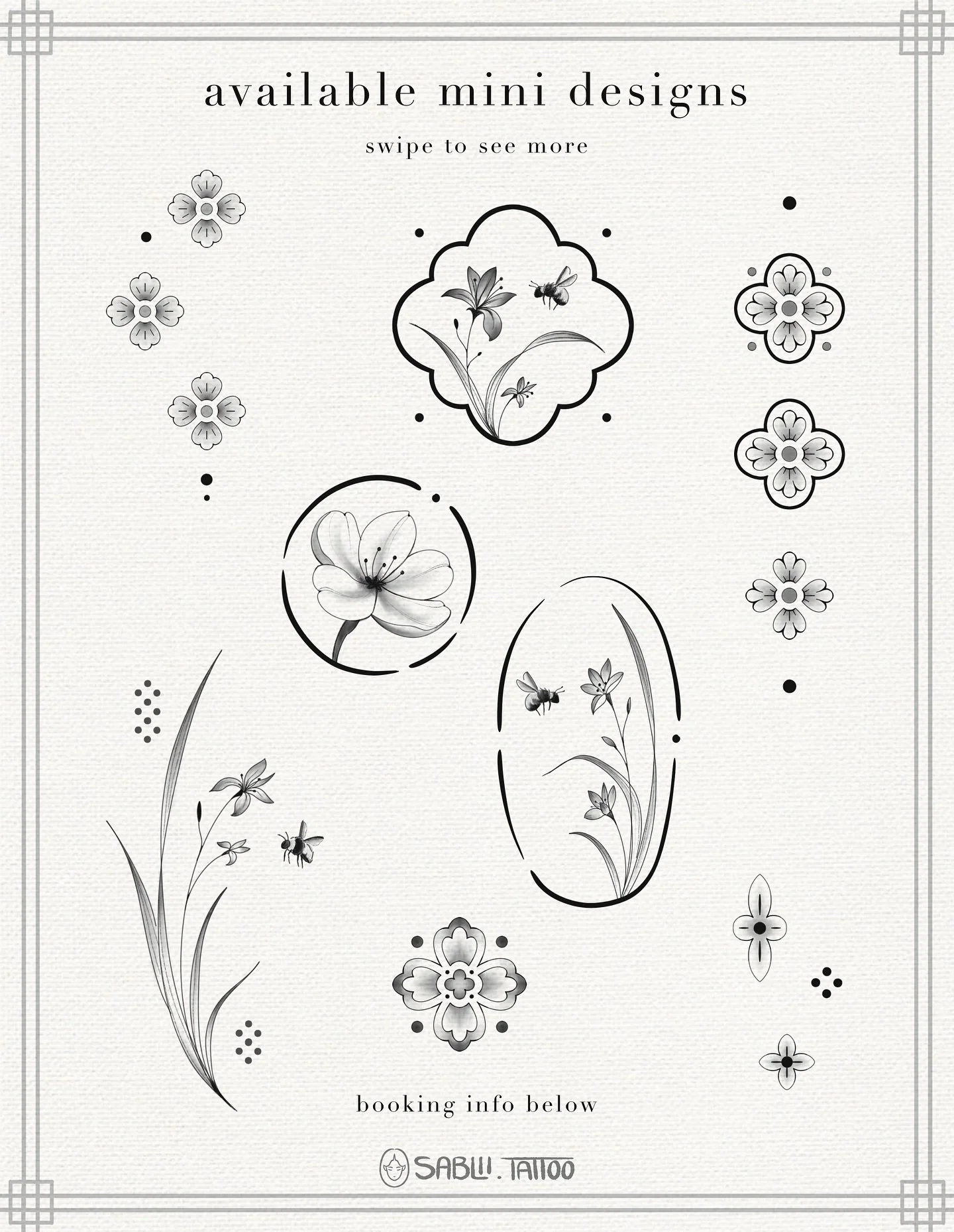 New mini flash designs available! Inspired by ornamental ceramic tiles and whimsical watercolour paintings❣️
The perfect dainty additions that can be combined with other designs or be a little statement of their own ~

&bull;&bull;&bull;
For the mont