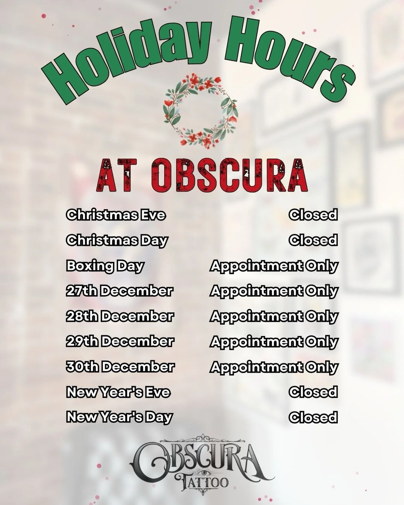 Book early with your artists for the holidays! Secure that appointment with the family ✨ &hearts;️