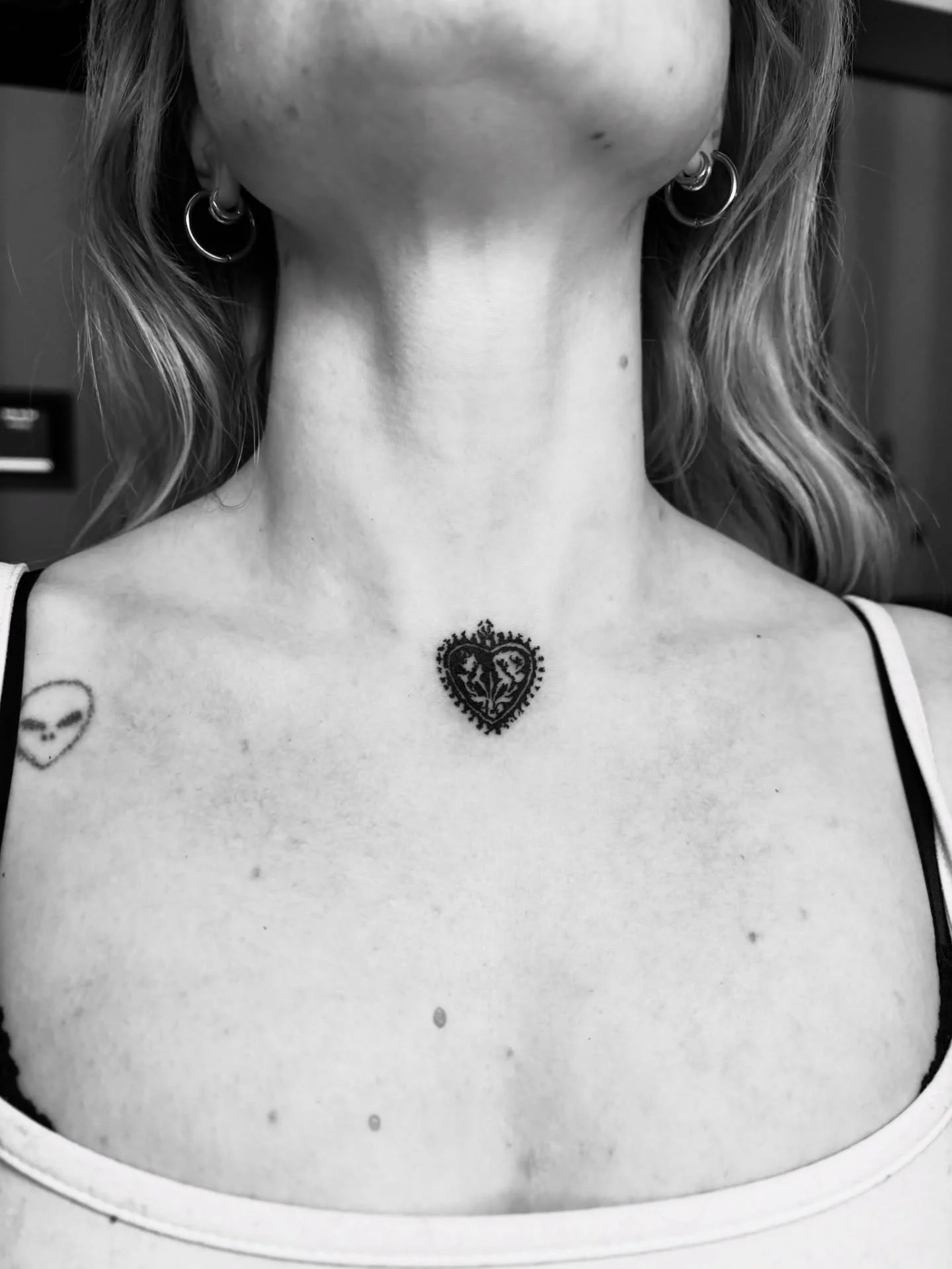 Cutest locket (the placement!!)

Done by @h8horses 
Studio @obscura.tattoo