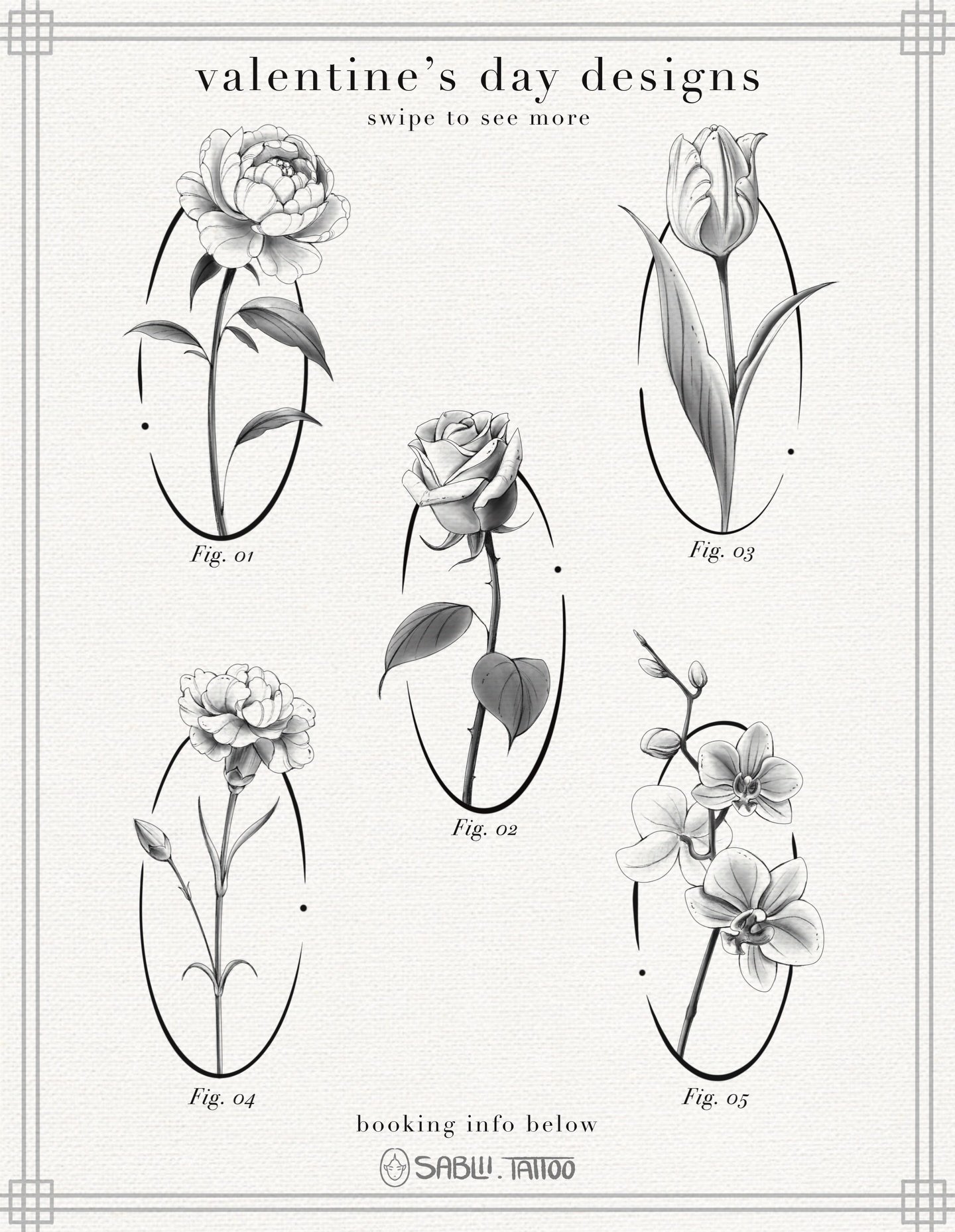 Part 2 of my Valentines flash drop! Featuring romantic flowers 🌹

Fig.01 ~ Peony &bull; beauty and elegance
Fig. 02 ~ Rose &bull; romance and passion
Fig. 03 ~ Tulip &bull; perfect love 
Fig. 04 ~ Carnation &bull; fascination and admiration 
Fig. 05