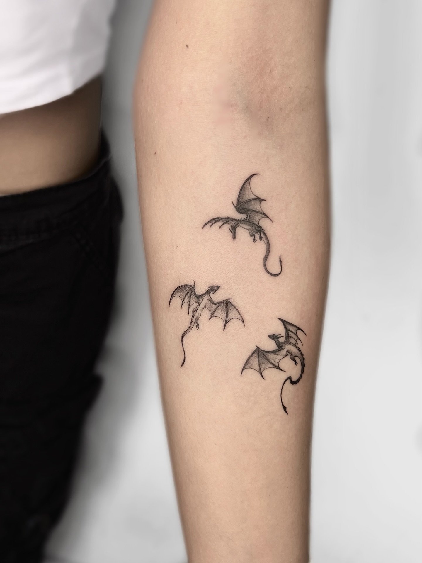 Cute little dragons! 🐉 
.
.
.
Artist: @airo.tattoo 
Studio: @obscura.tattoo 
.
.
.
#ottawaartist #ottawatattoo #obscuratattoo #dragontattoos #armtattoos