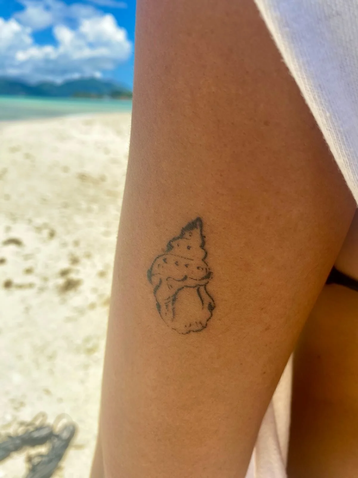 The perfect piece for my favourite Shellaholic! 
We took this picture whilst we were beach combing! Thought it would be perfect to have the beach and sea as the background lol

Done in the Seychelles
Artist at @obscura.tattoo 
Supplied by @anarchy_ta
