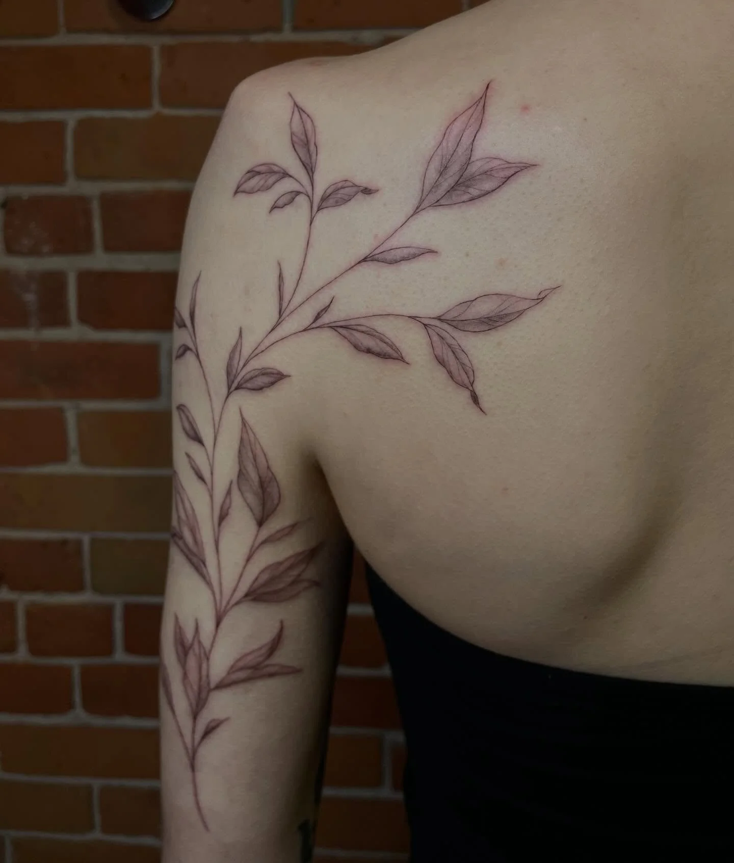 Beautiful and soft! A leafy vine crawling up the arm 🤗 🍃

#blackandgreytattoo #botanicaltattoo #vinetattoo #ottawatattoo #finelinetattoo
