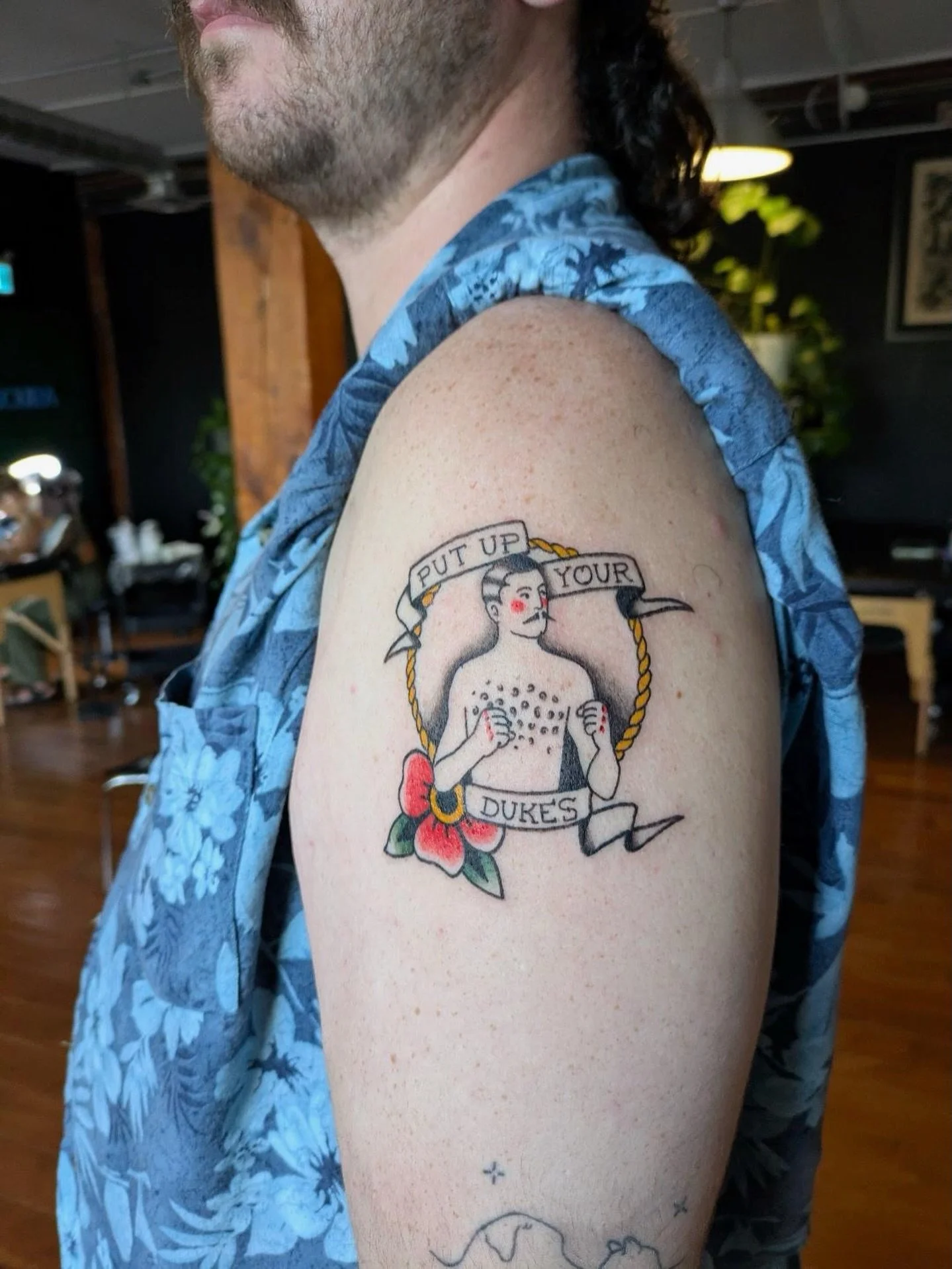 Put Up Your Dukes 🥊 💪
.
.
.
Artist: @reservoir.tattoo 
Studio: @obscura.tattoo 
.
.
.
#ottawatattoo #ottawaartist #obscuratattoo #colortattoo #illustrativetattoos