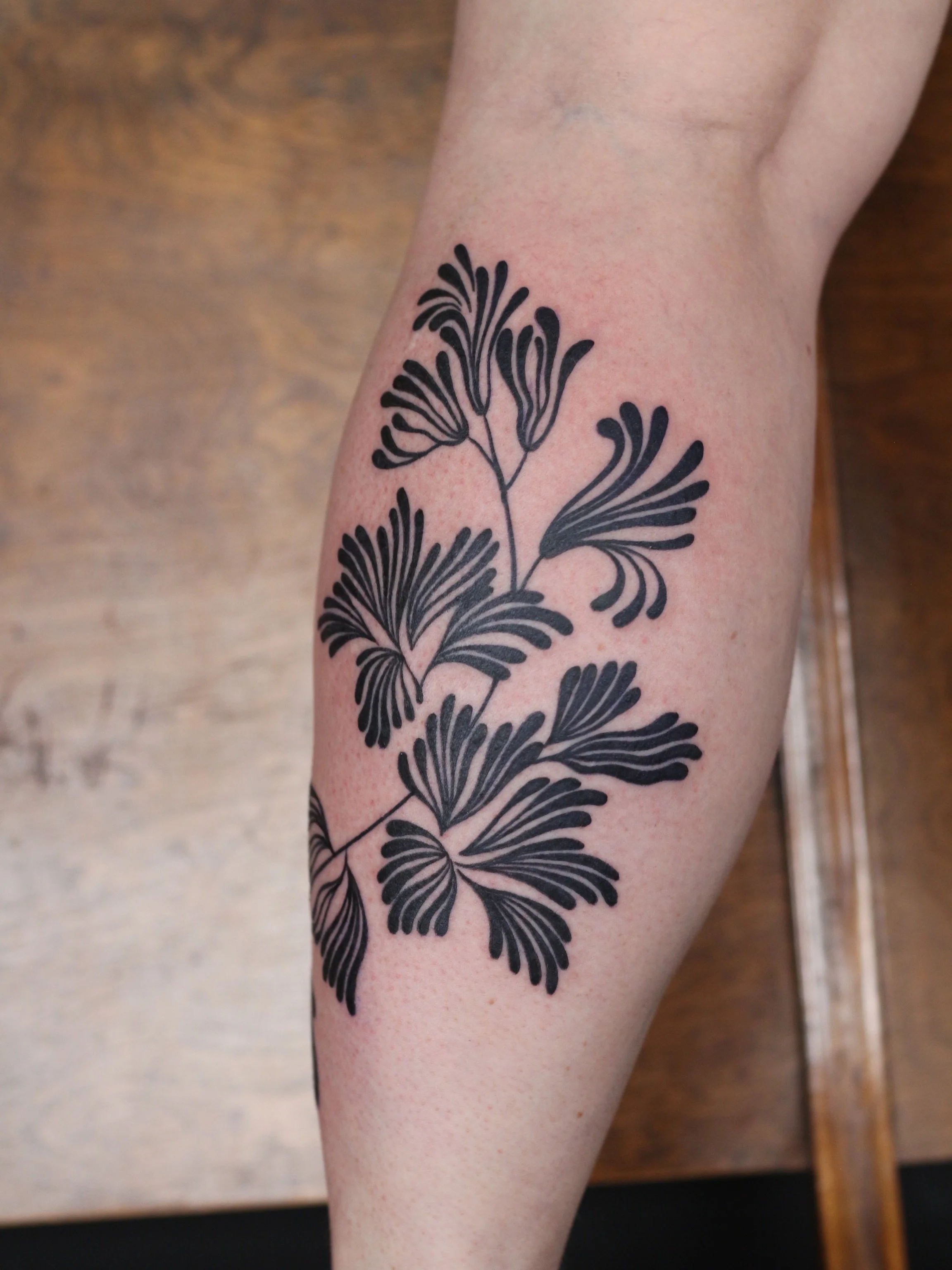 I felt so tickled when you chose this piece! Thank you for trusting me and for sitting amazingly! Such a spicey spot! I can&rsquo;t wait to do more like this!

Done at @obscura.tattoo 
Supplied by @anarchy_tattoo_supplies 

#legtattoo #blackworktatto