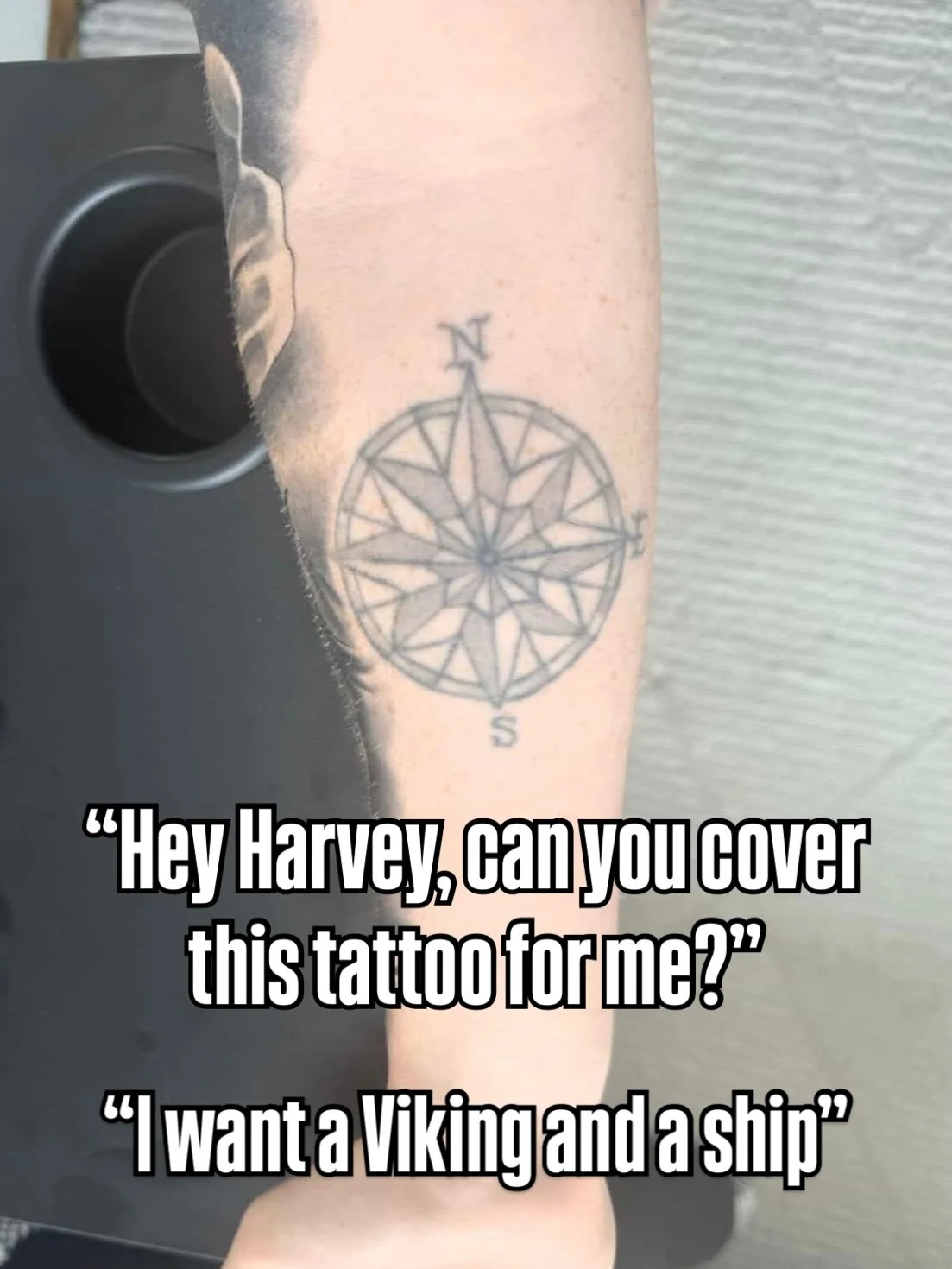 My client Will came to me with an old tattoo and a new idea, he wanted his old tattoo covering with a fresh start to a Viking sleeve! He chose one of my pre drawn designs and we got to work! A day session later and he left with his brand new piece! T