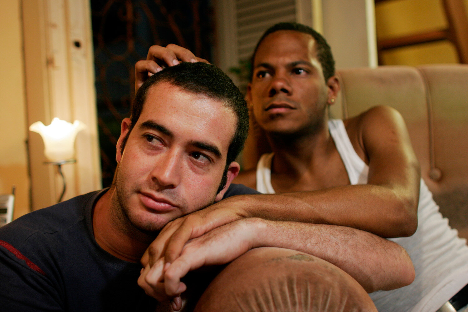  Gay couple Alain and Lester. Alain works as a volunteer for the Centro de Prevencion del VIH (HIV und AIDS prevention) in Havana 