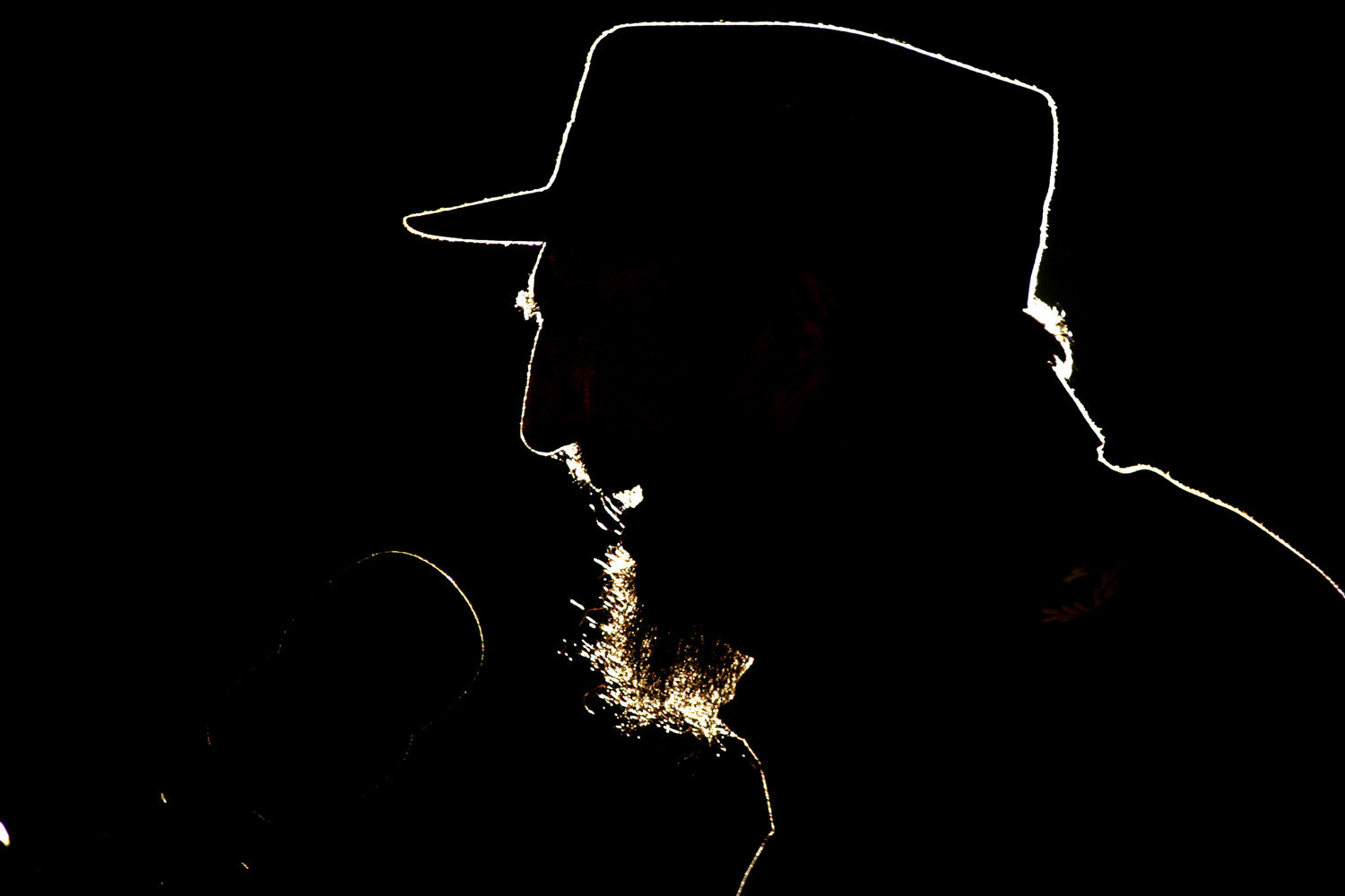  Fidel Castro, President of Cuba, is delivering a speech a ceremony in which Hugo Chavez, President of Venezuela, was given the UNESCO Jose Marti award  for his efforts in education. 