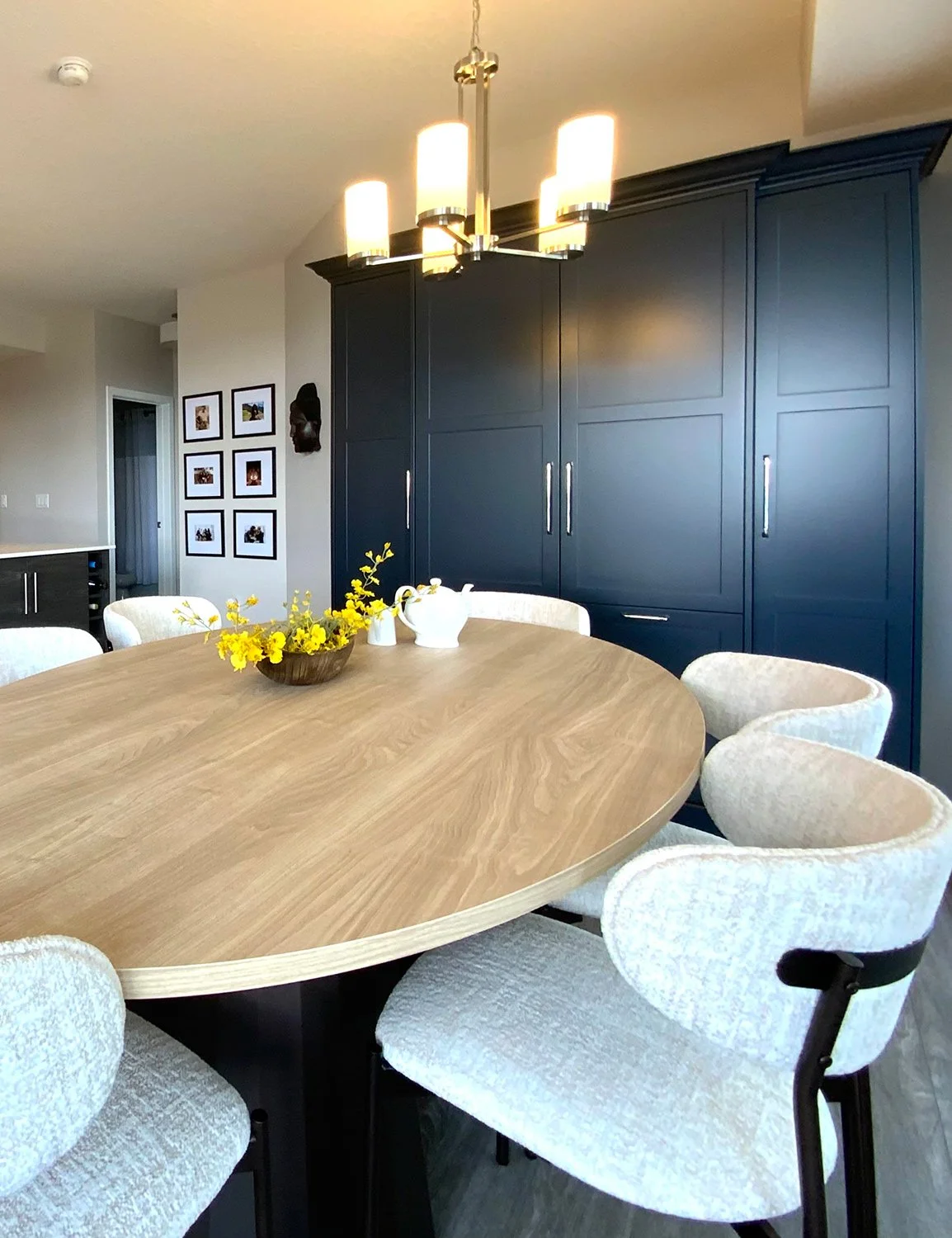 Small dining room with a custom built-in pantry storage is a smart solution for small spaces, maximizing storage, reducing clutter, and supporting organized, stress-free living