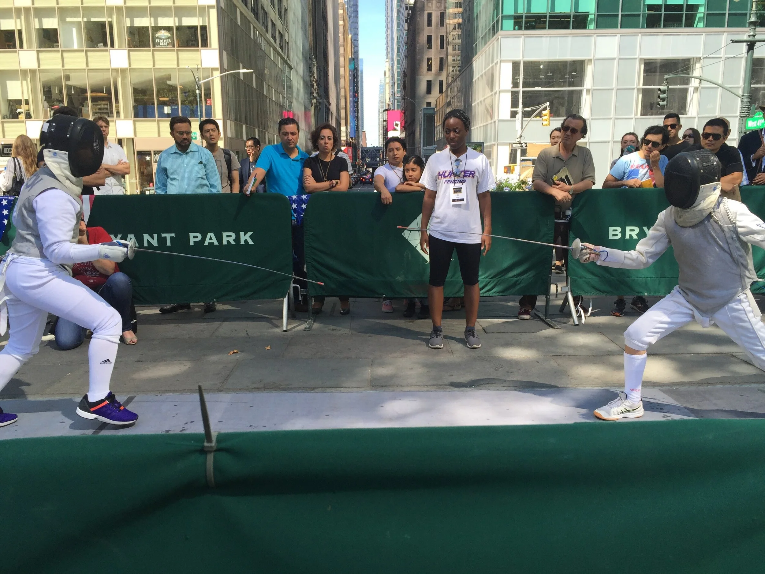 Pictured: Me, refereeing at Team USA Media Tour 2016, Bryant Park
