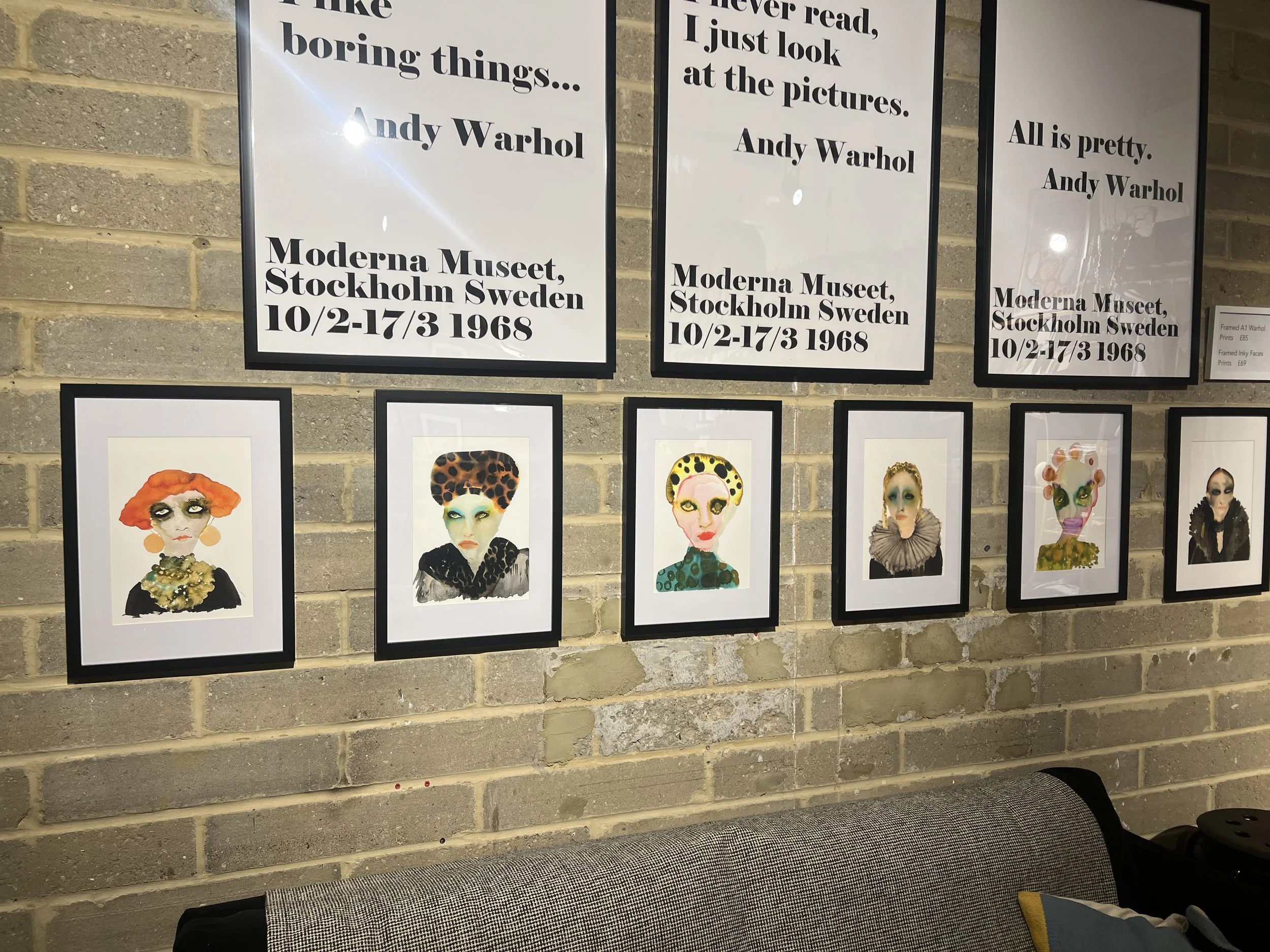 Inky Face Giclee prints at In-Residen
ce Lifestyle Store, Islington.