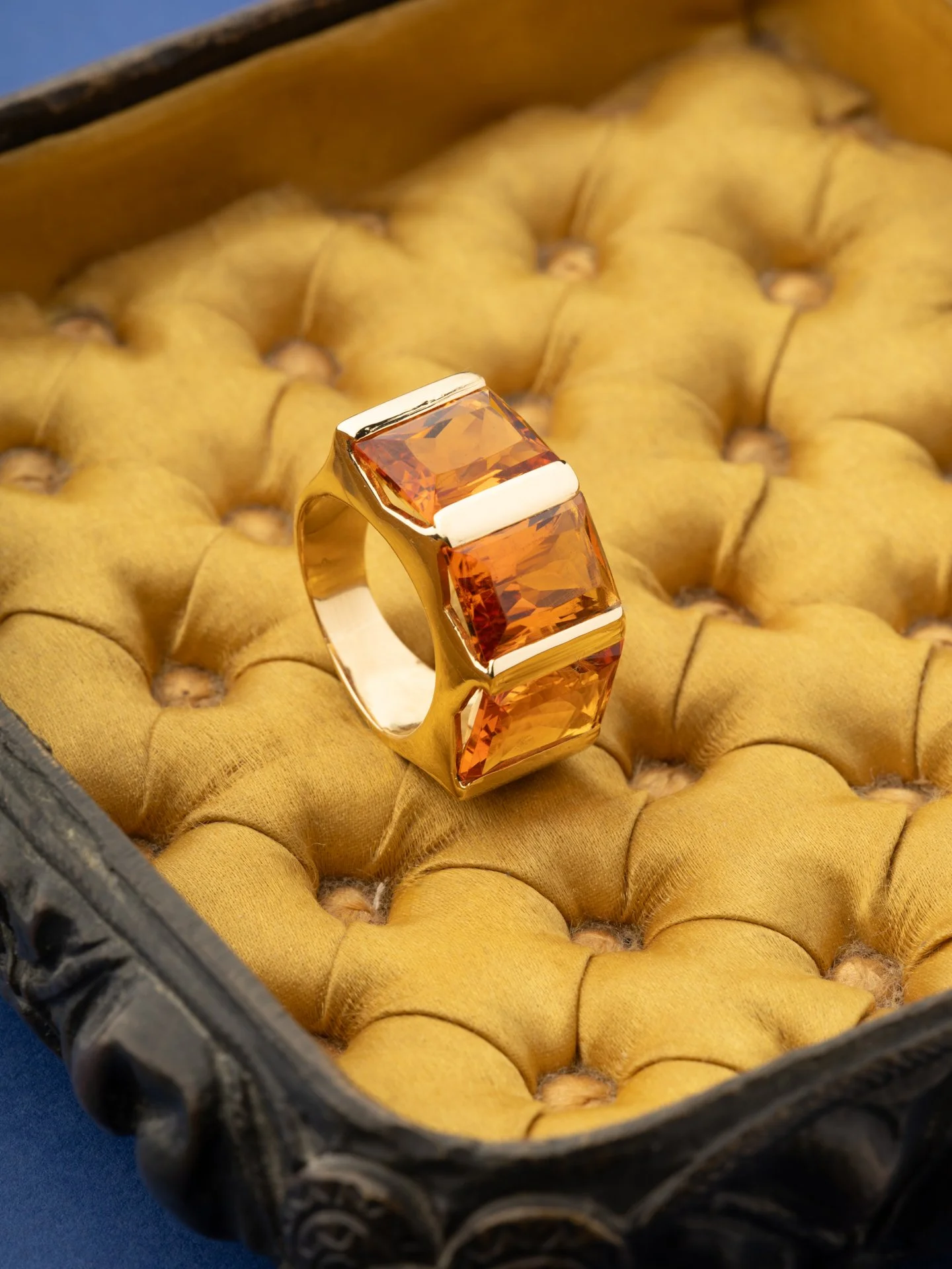 Bague en Or Jaune et Citrines, Vers 1970