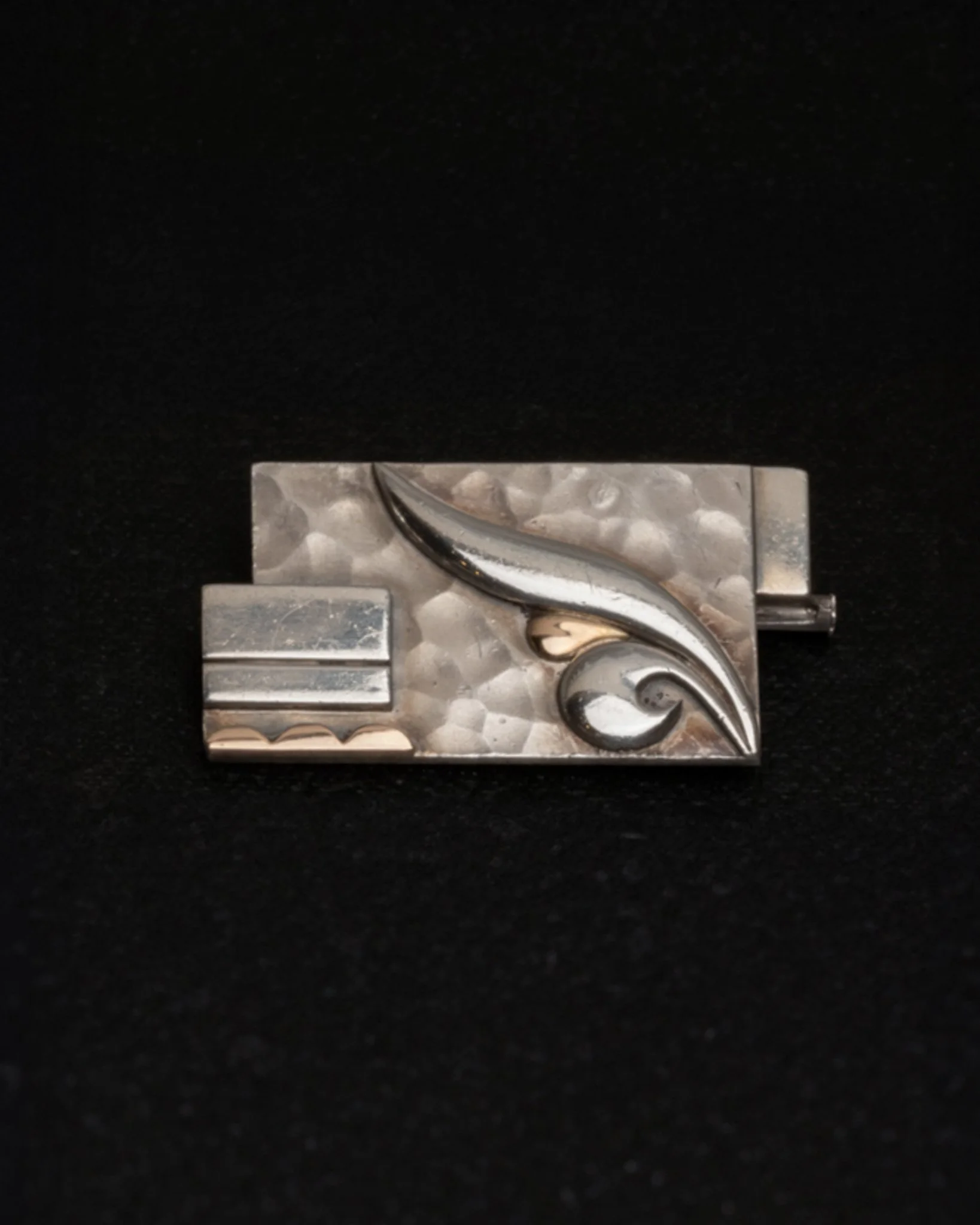 Broche en argent et or jaune 18 carats