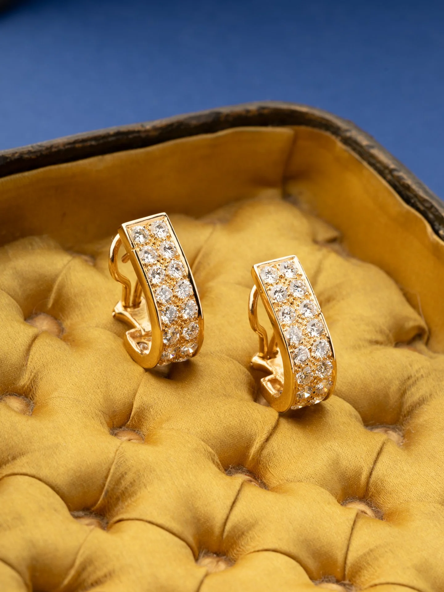 Boucles d'Oreilles en Or Jaune et Diamants