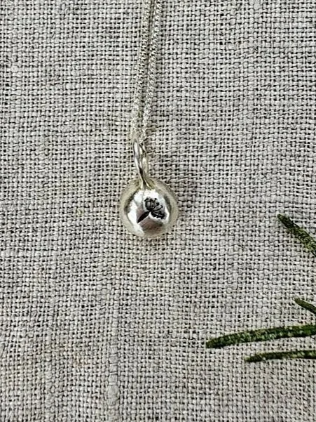 Recycled Silver Dandelion Necklace