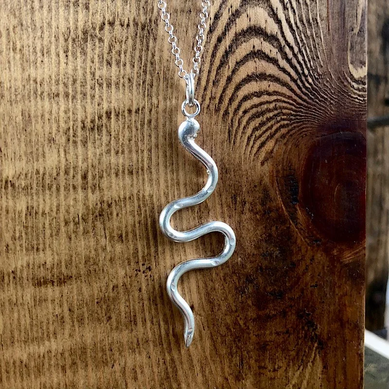 Sterling silver snake necklace pendant