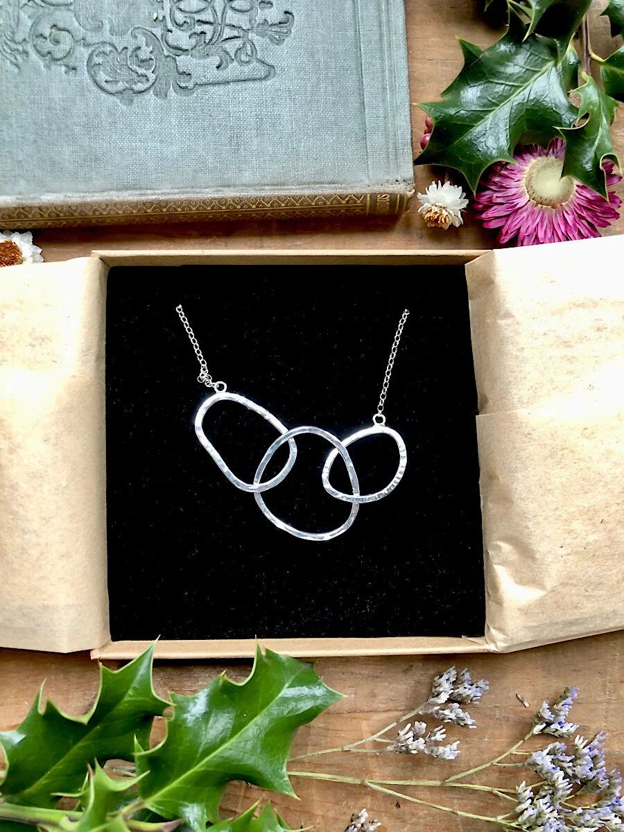 sterling silver organic jewellery necklace - uk