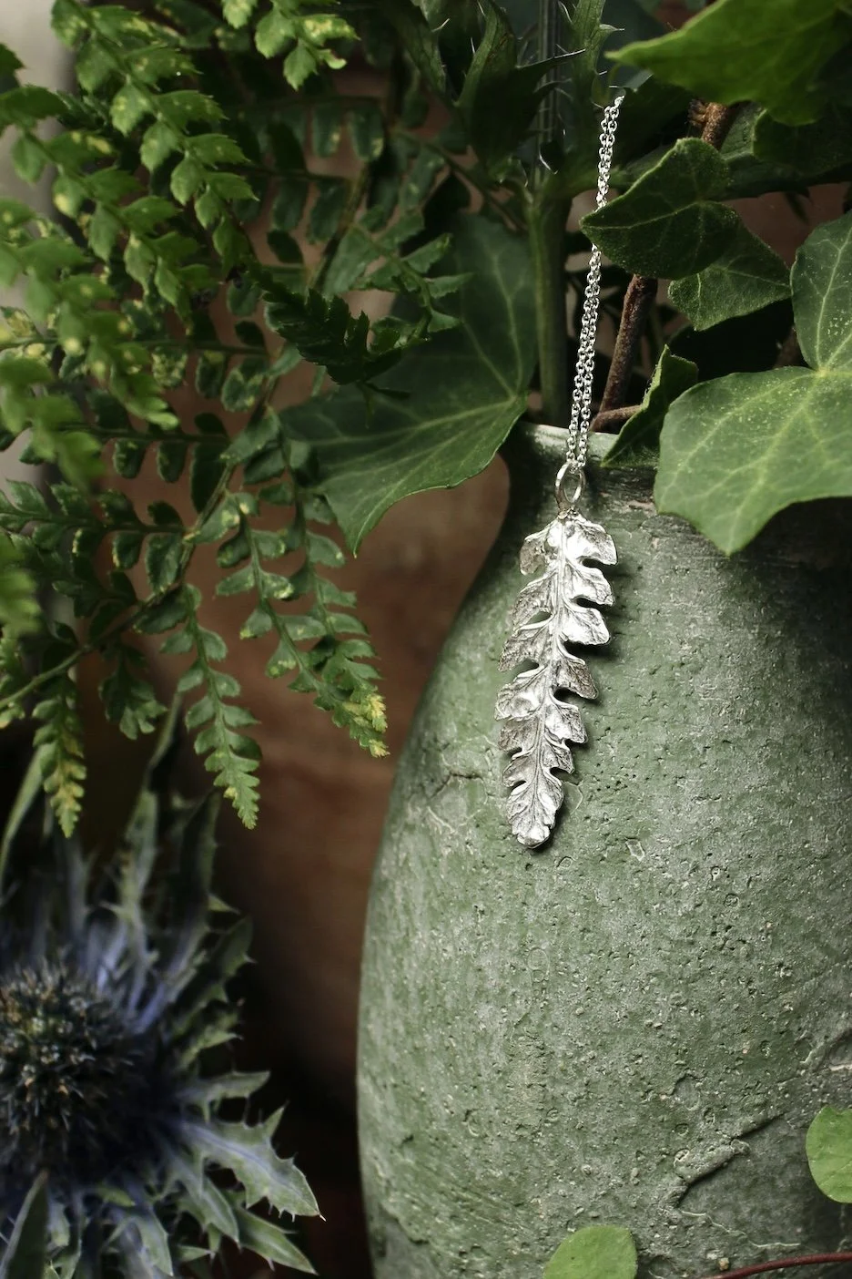 Sterling Silver Fern Leaf Necklace