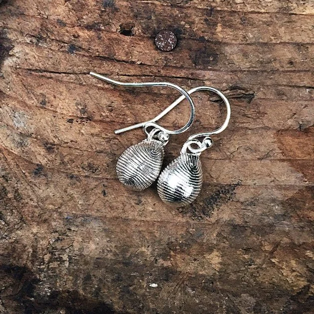Silver Cowrie Shell Earrings