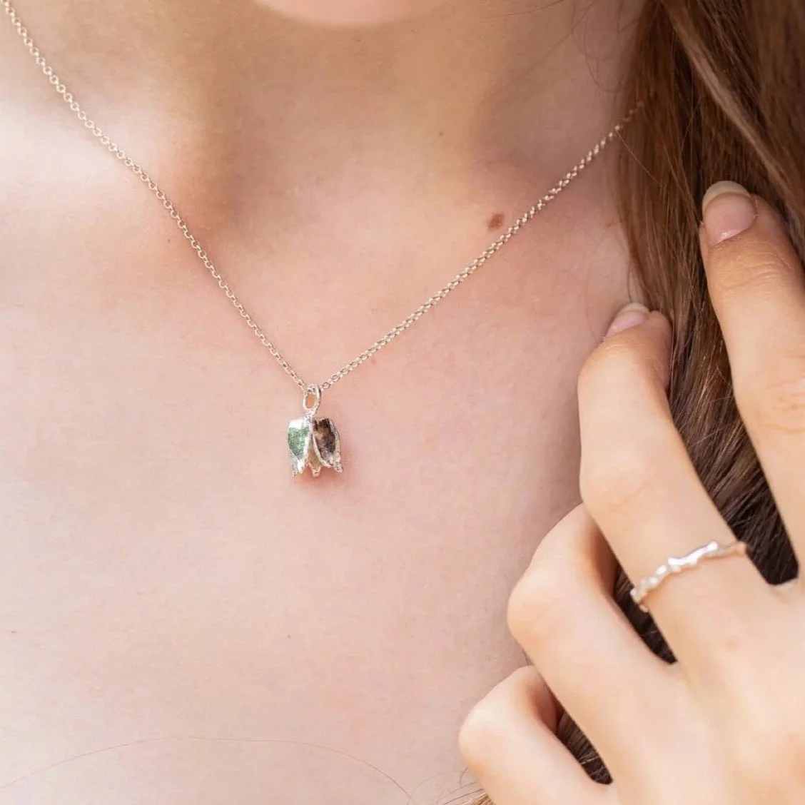 Silver Bell Flower Necklace