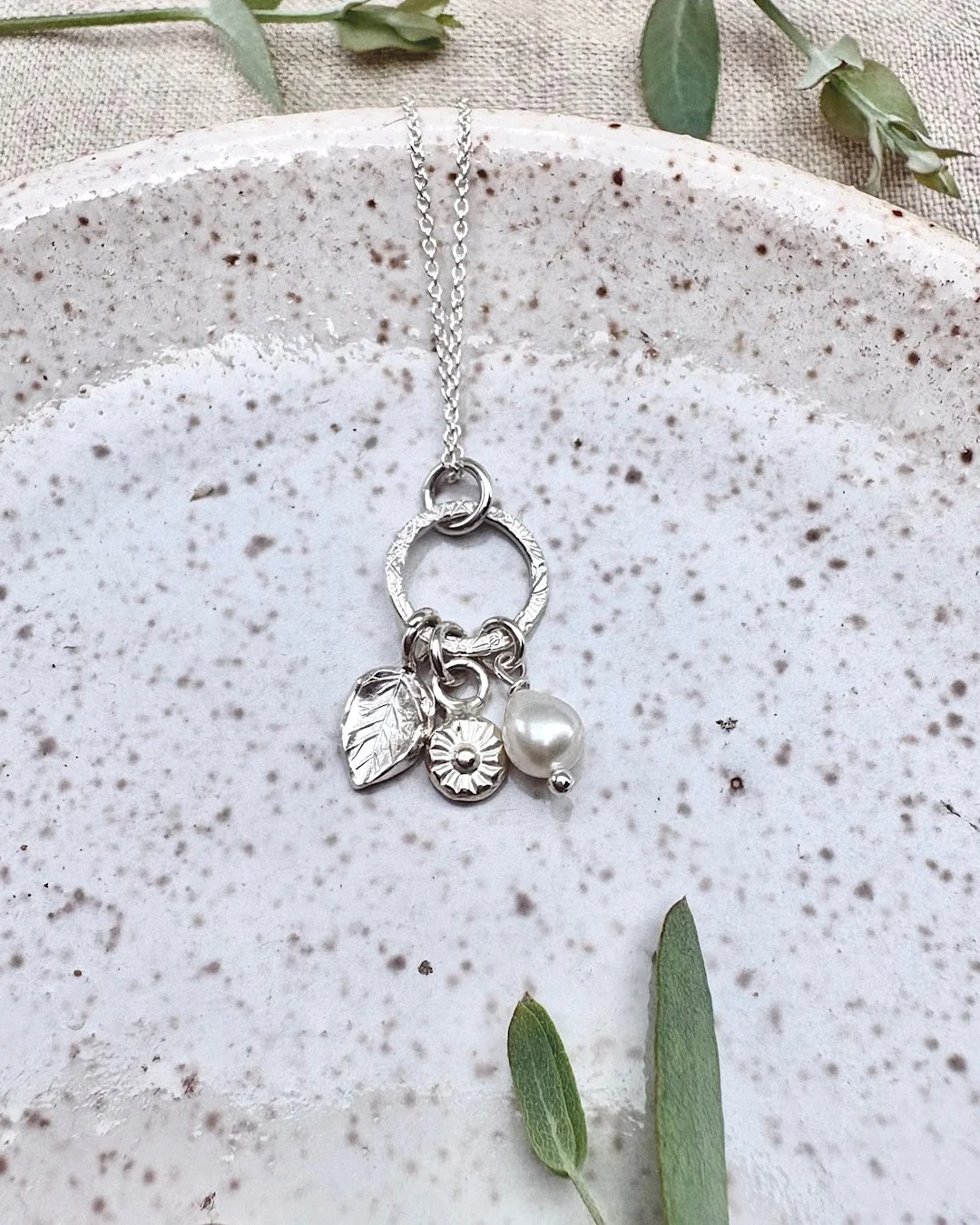 handmade-silver-necklace-leaf-and-flower-gardener-gift.JPG
