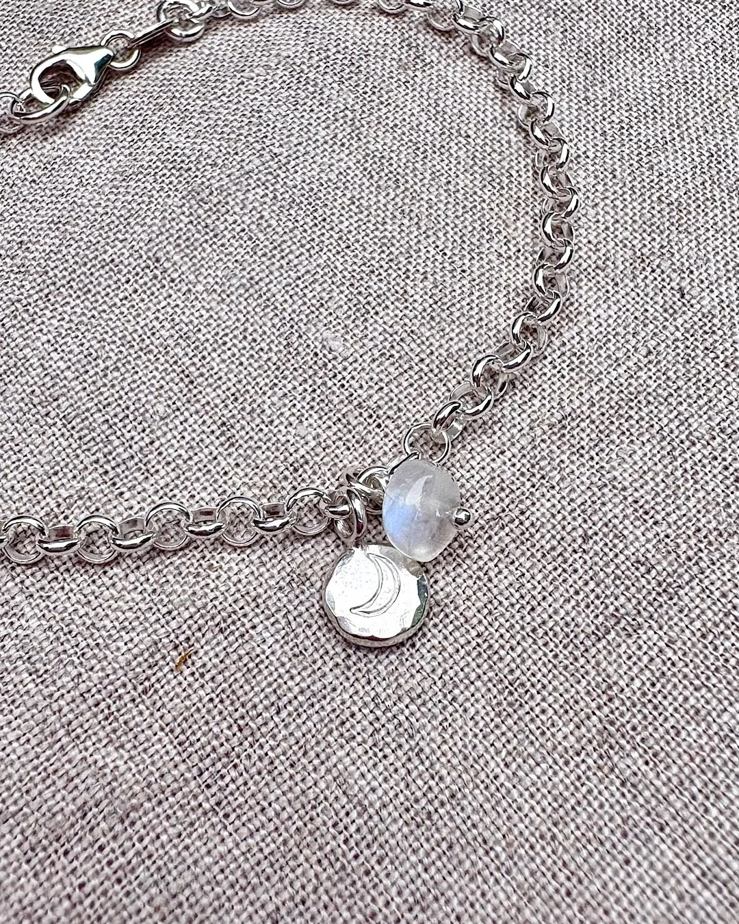 Silver Moon & Moonstone Bracelet - Guiding Light